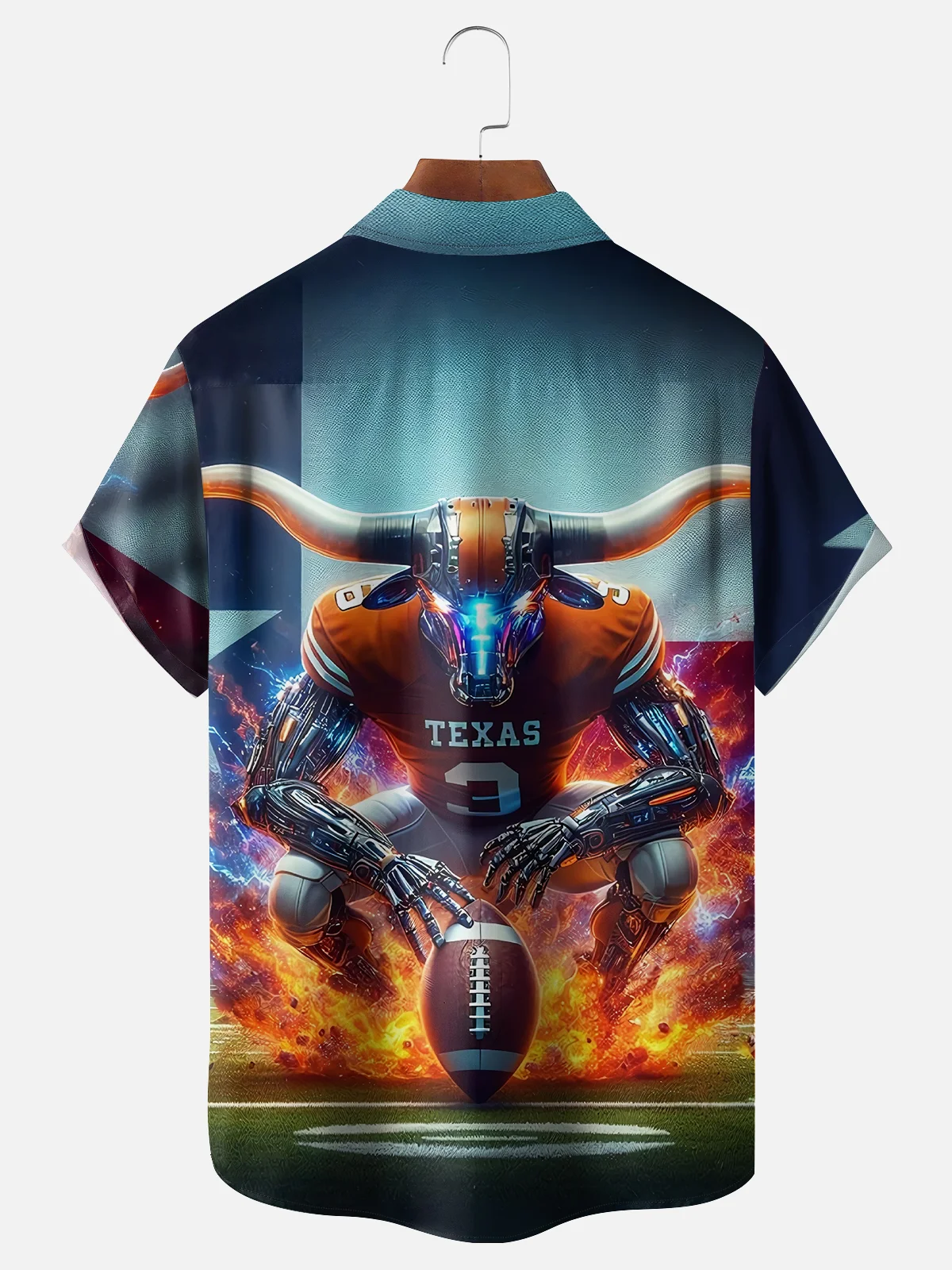 Moisture-wicking Texas Football Super Steel Longhorns Chest Pocket Casual Shirt