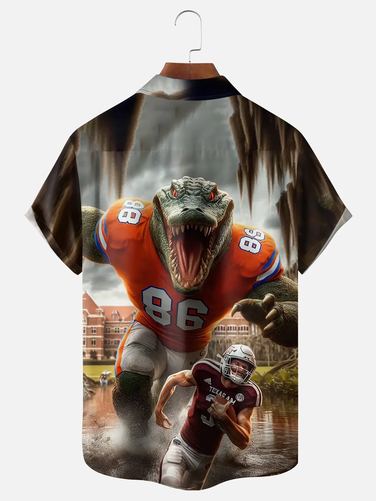 Moisture-wicking Florida State Football Art Gator Chest Pocket Casual Shirt