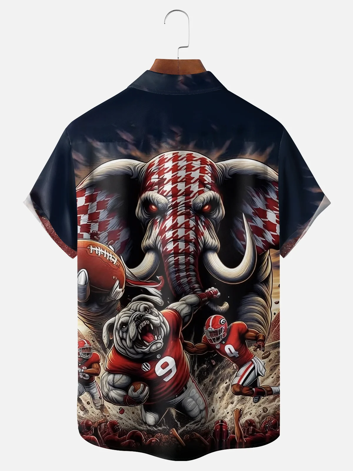 Moisture-wicking Alabama Football Elephant Red Chest Pocket Casual Shirt