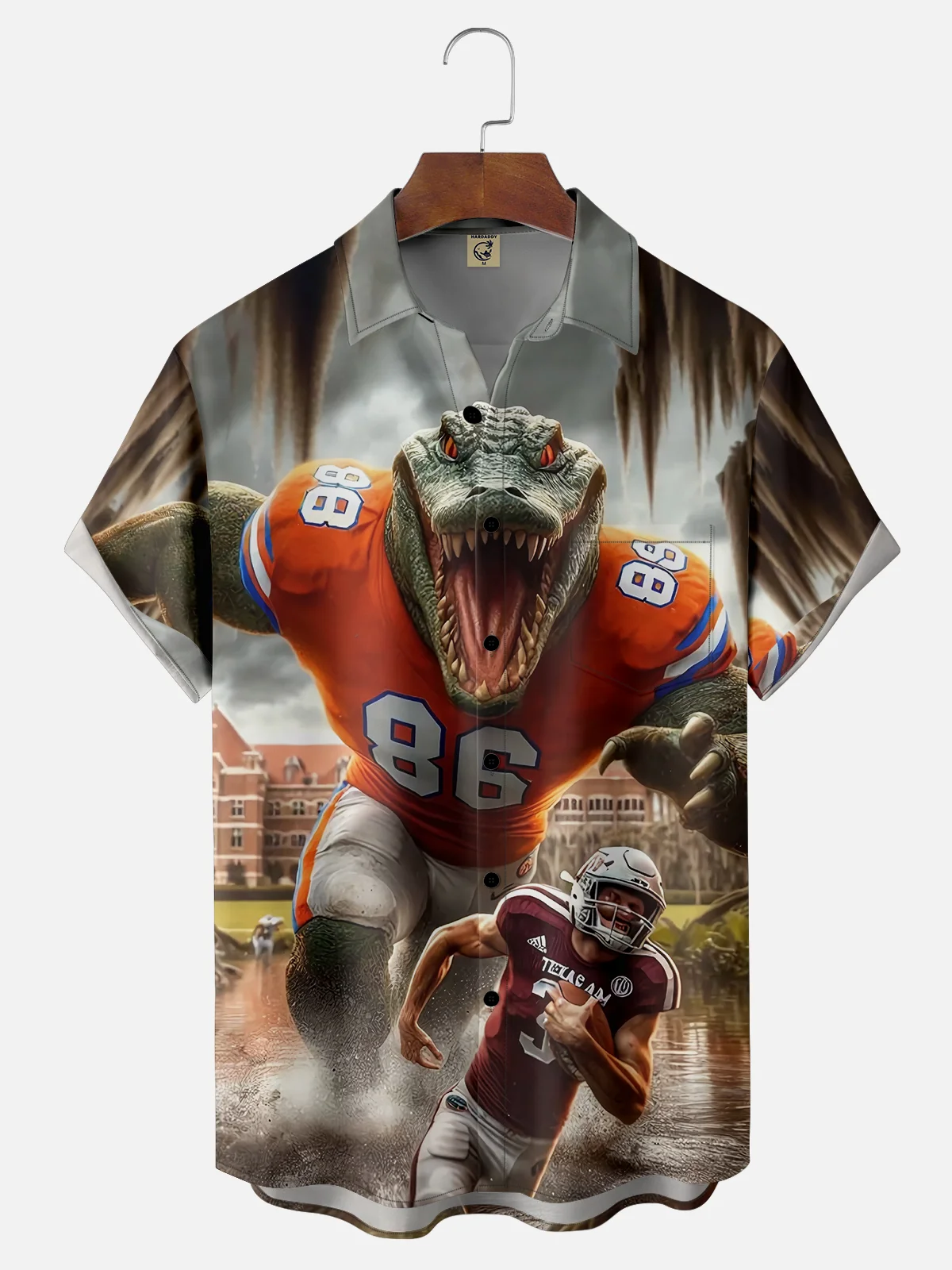 Moisture-wicking Florida State Football Art Gator Chest Pocket Casual Shirt