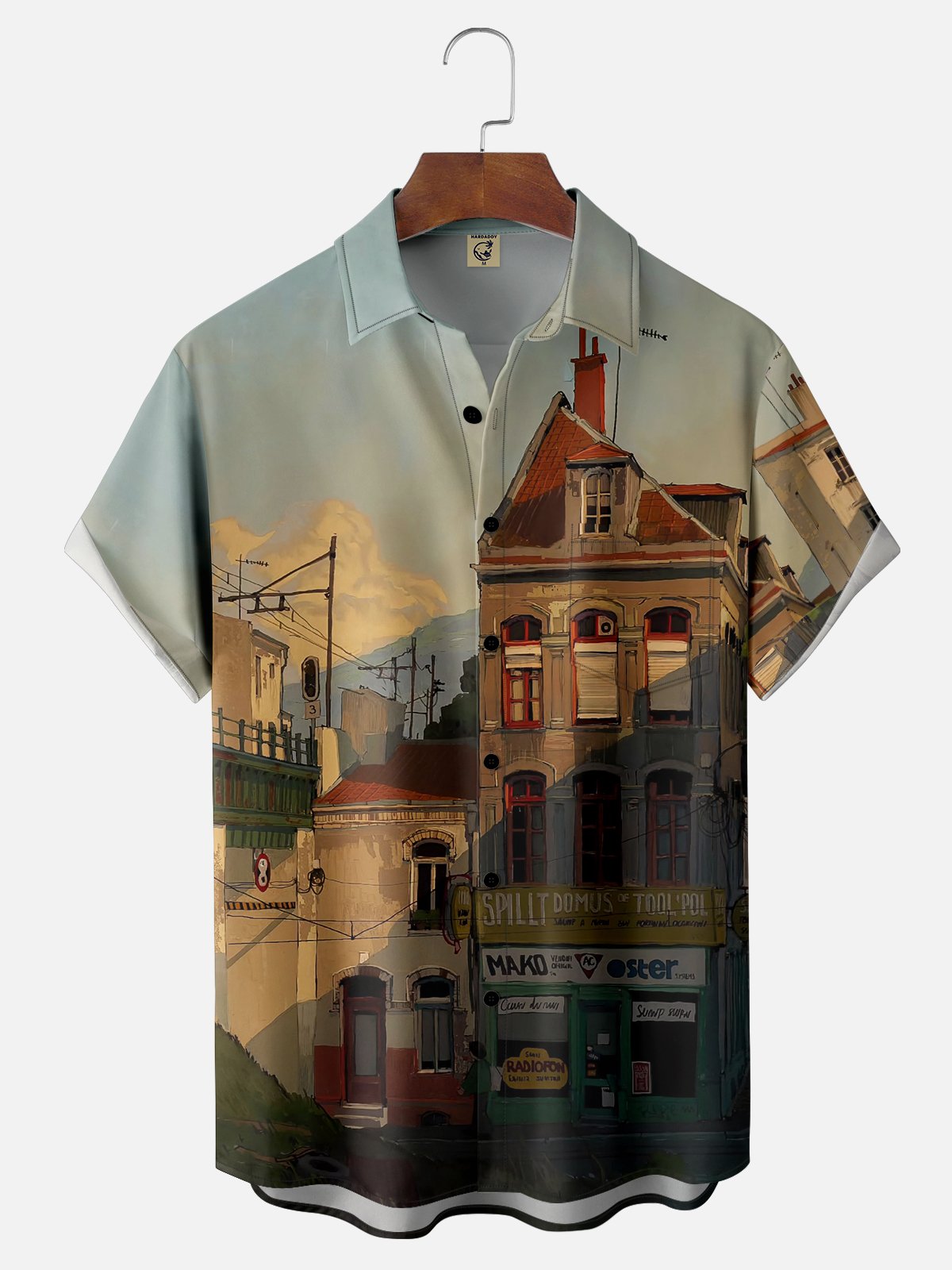 Moisture-wicking Building Sunset Chest Pocket Casual Shirt