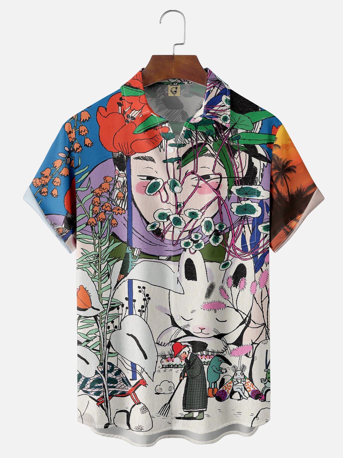 Moisture-wicking Artist Lilliput Art Painting Chest Pocket Casual Shirt