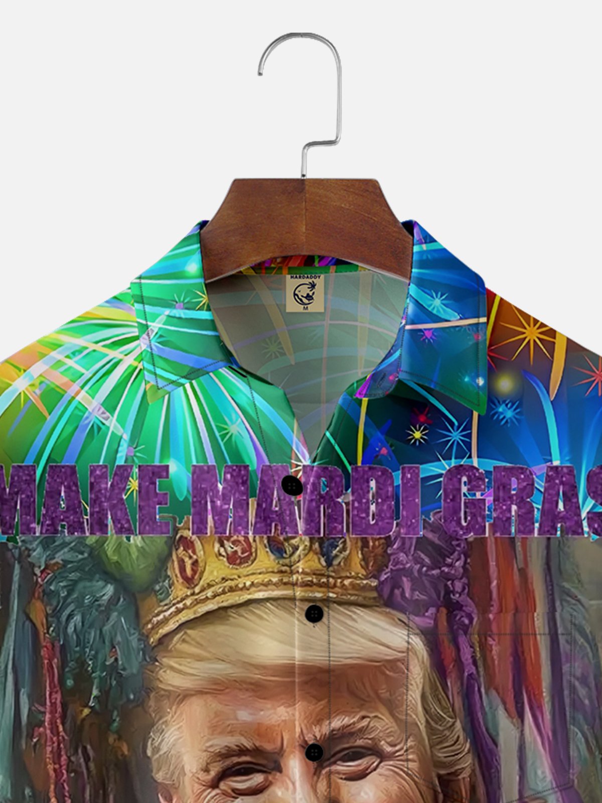 Moisture-wicking Trump Mardi Gras Art Chest Pocket Casual Shirt