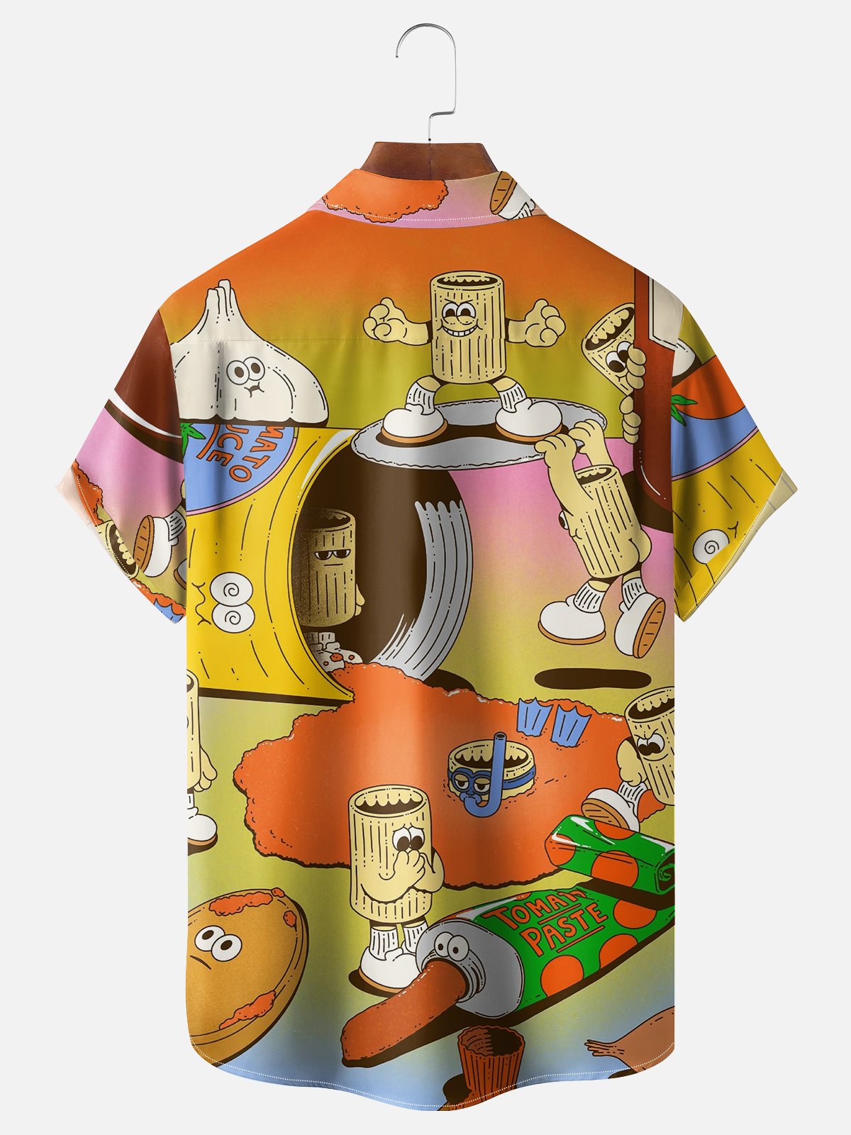 Moisture-wicking Cartoon Fun Gradient Color Chest Pocket Casual Shirt