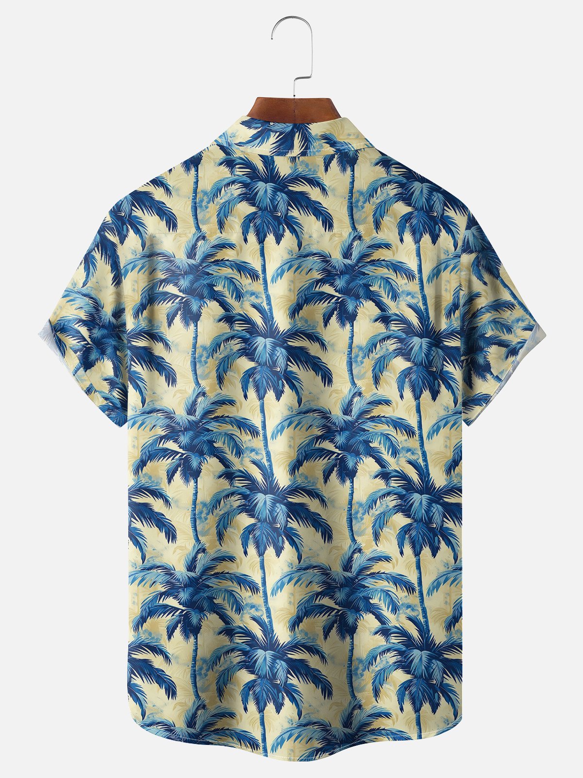 Moisture-wicking Palm Tree Chest Pocket Hawaiian Shirt