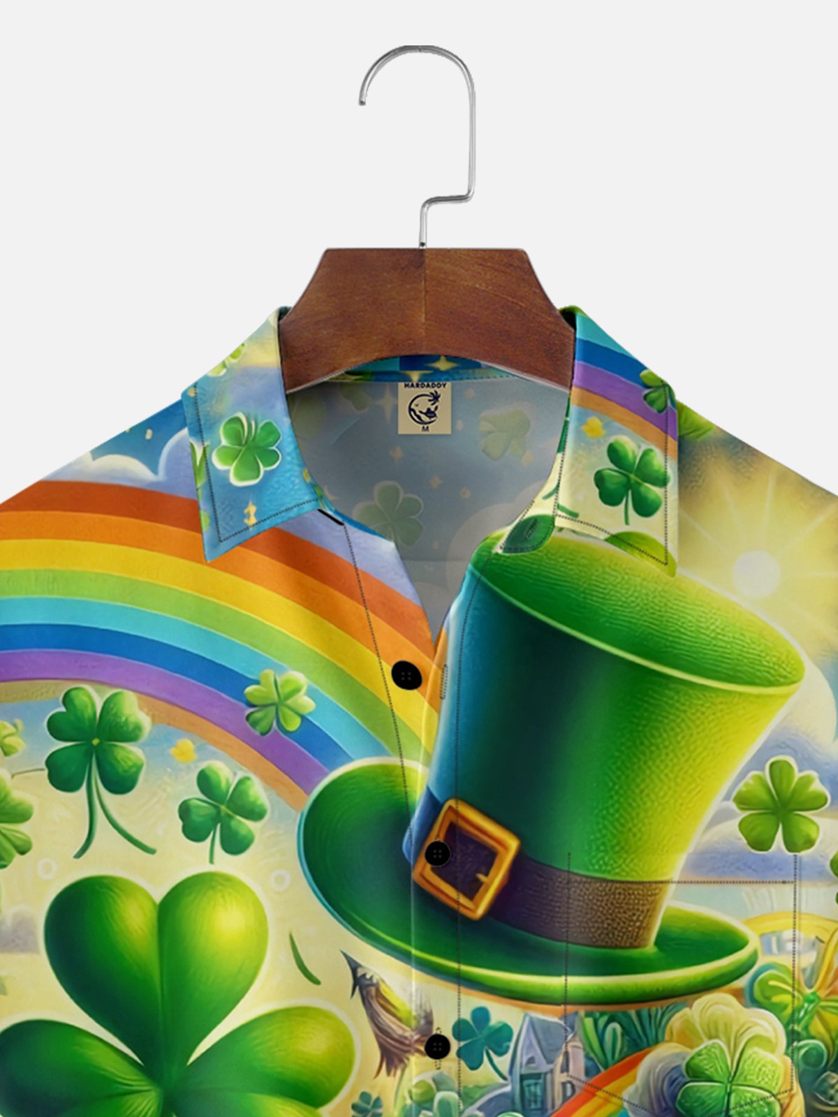 Moisture-wicking St. Patrick'S Day Pot of Gold Clover Beer Chest Pocket Casual Shirt