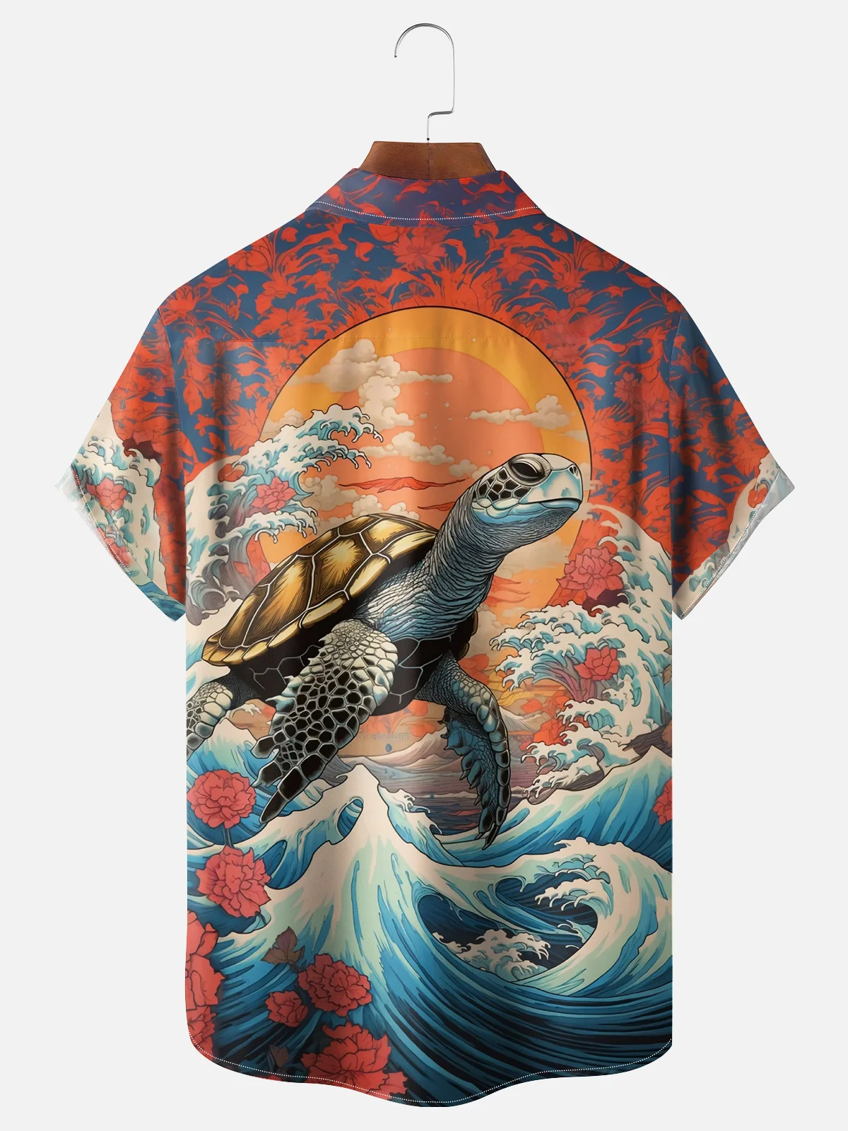 Moisture Wicking Ukiyo-e Turtle Hawaiian Shirt