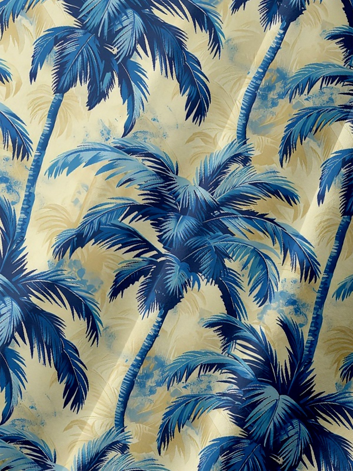 Moisture-wicking Palm Tree Chest Pocket Hawaiian Shirt