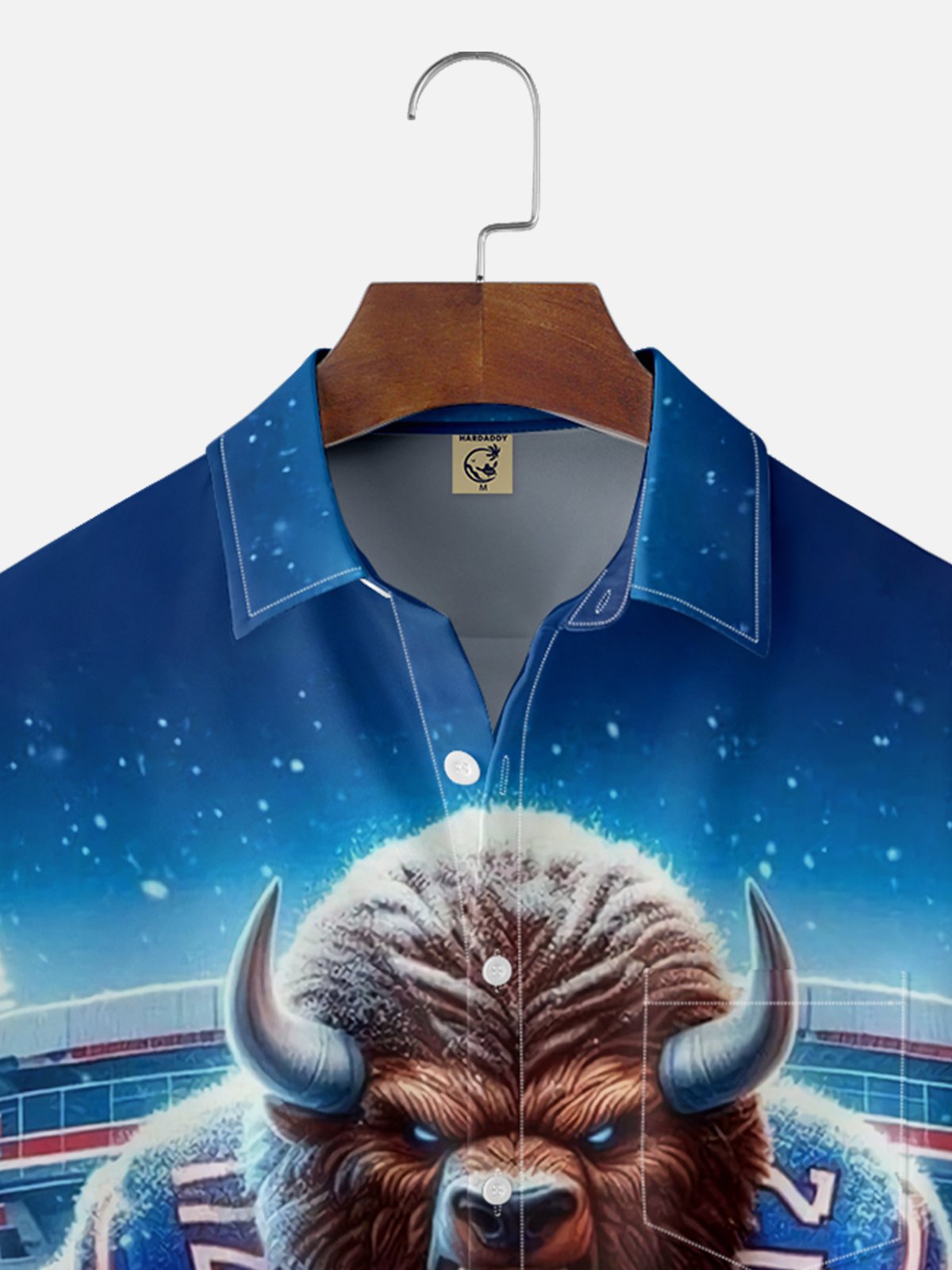 Moisture Wicking New York Buffalo Art Football Cow Chest Pocket Casual Shirt