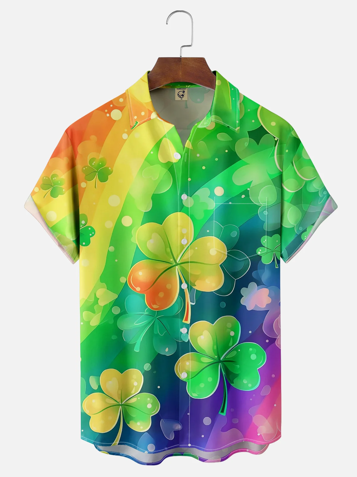 Moisture Wicking St. Patrick Shamrock Chest Pocket Hawaiian Shirt