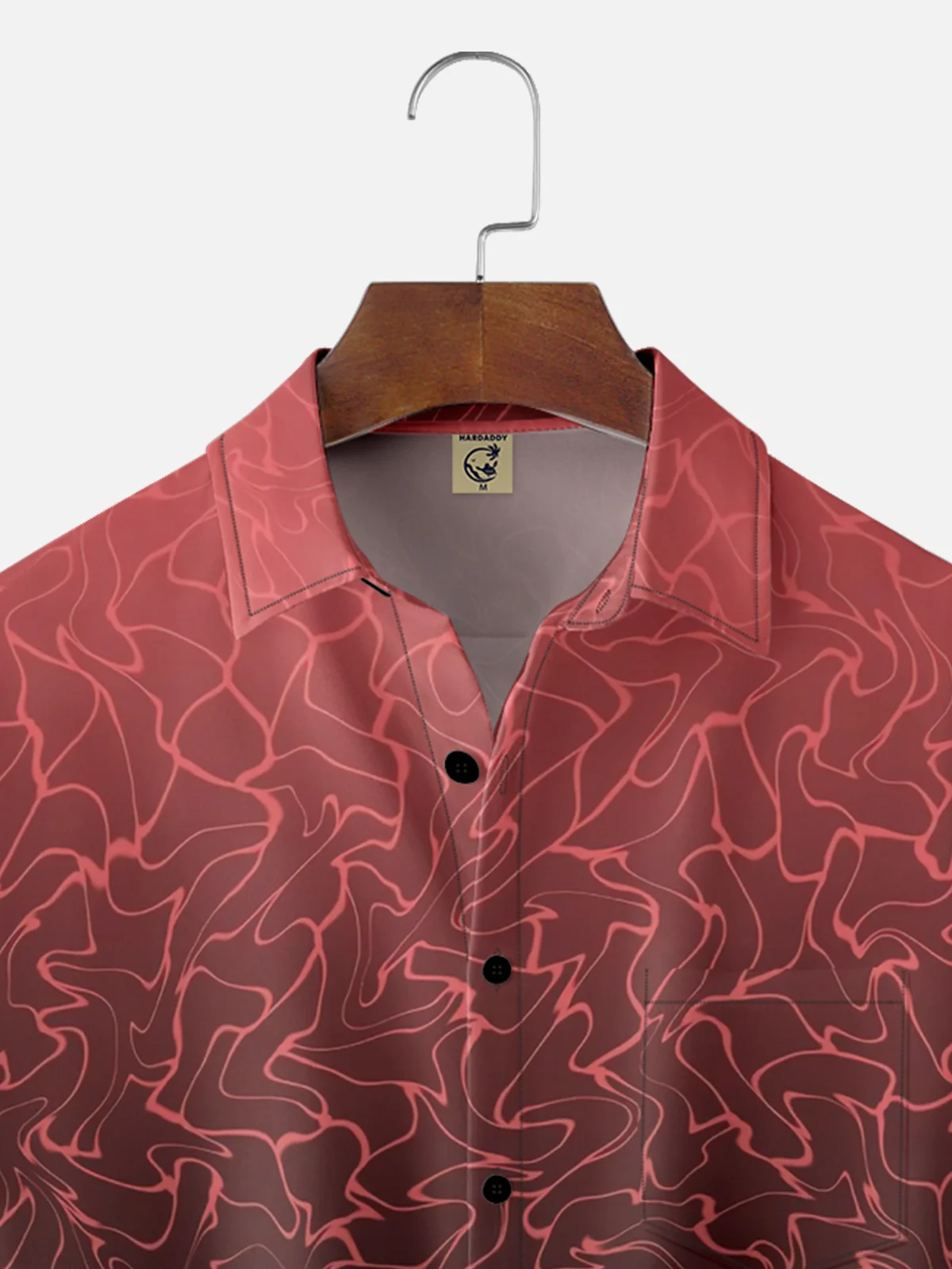 Moisture-wicking Gradient Geomatric Chest Pocket Casual Shirt