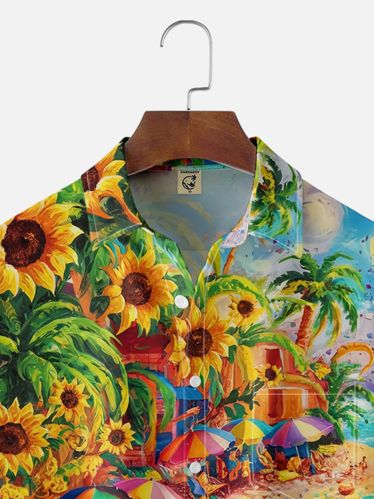 Moisture Wicking Beach Vacation Landscape Chest Pocket Casual Shirt