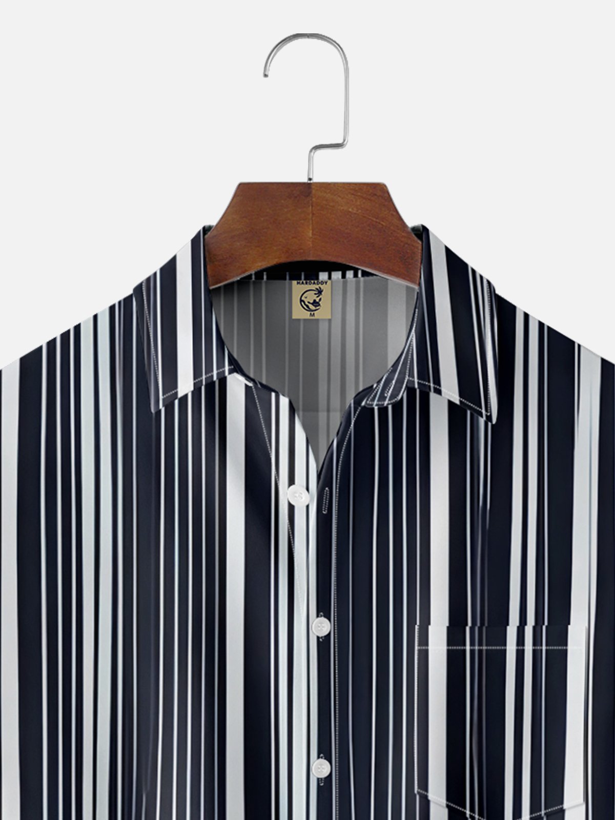 Moisture-wicking Striped Chest Pocket Casual Shirt