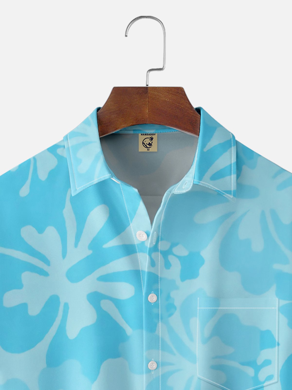 Moisture-wicking Tropical Hibiscus Floral Chest Pocket Hawaiian Shirt