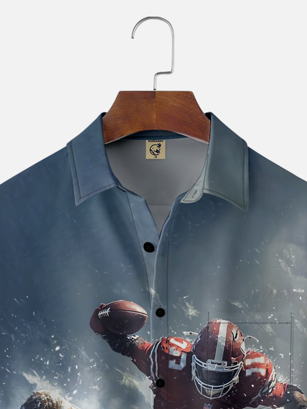 Moisture-wicking Bison American Football Chest Pocket Casual Shirt