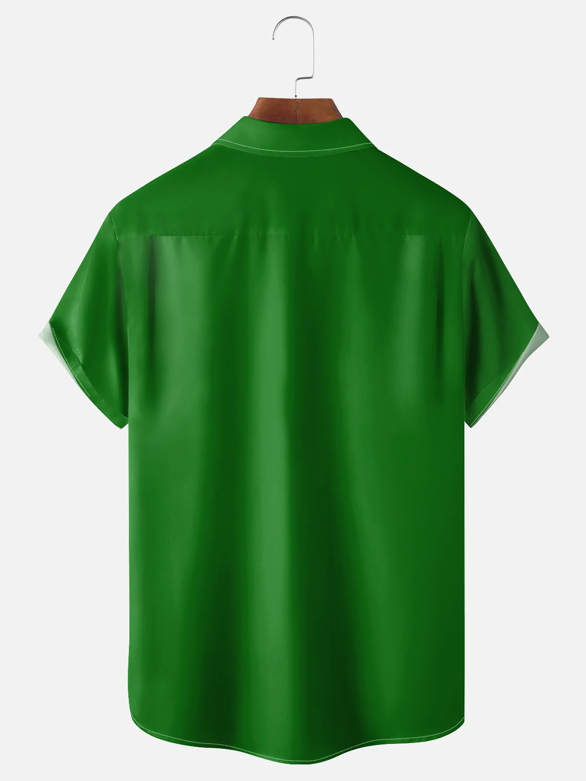 Moisture-wicking St Patrick‘s Day Shamrock Chest Pocket Bowling Shirt