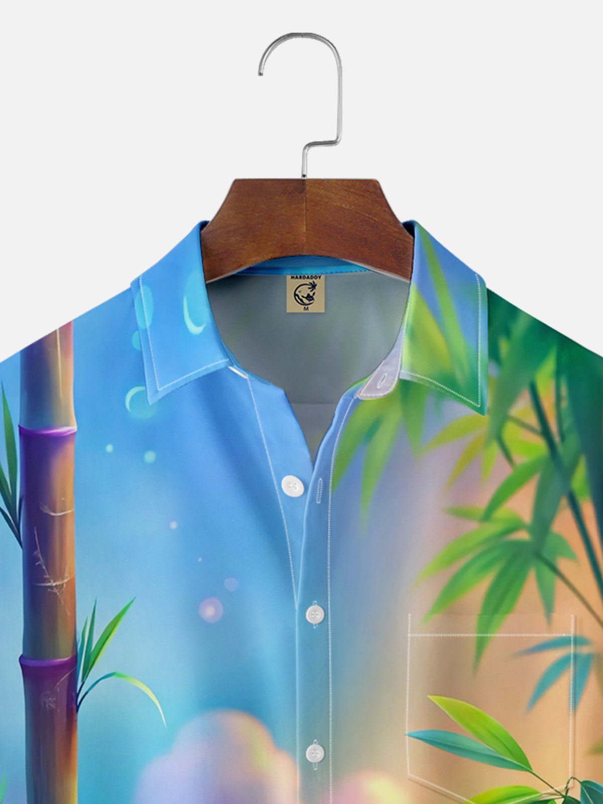 Moisture Wicking Gradient Bamboo Leaf Hawaiian Shirt