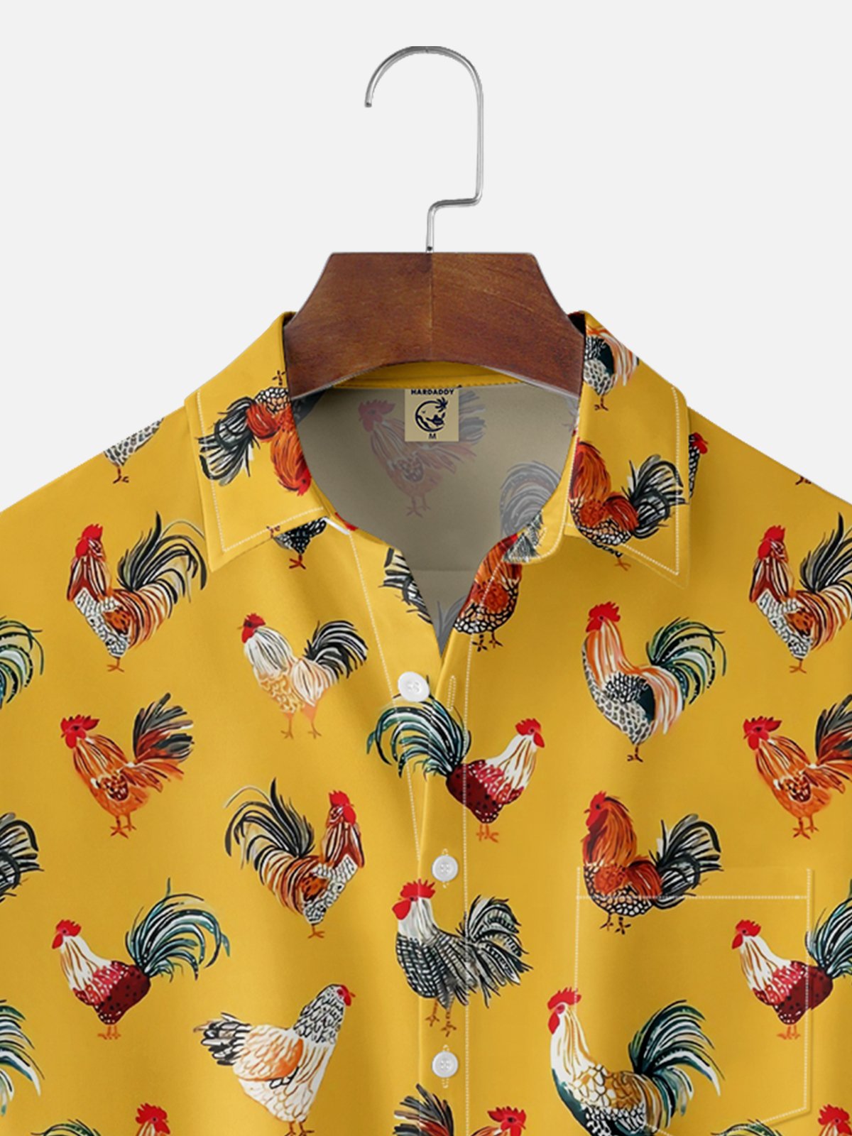 Moisture-wicking Rooster Chicken Chest Pocket Casual Shirt