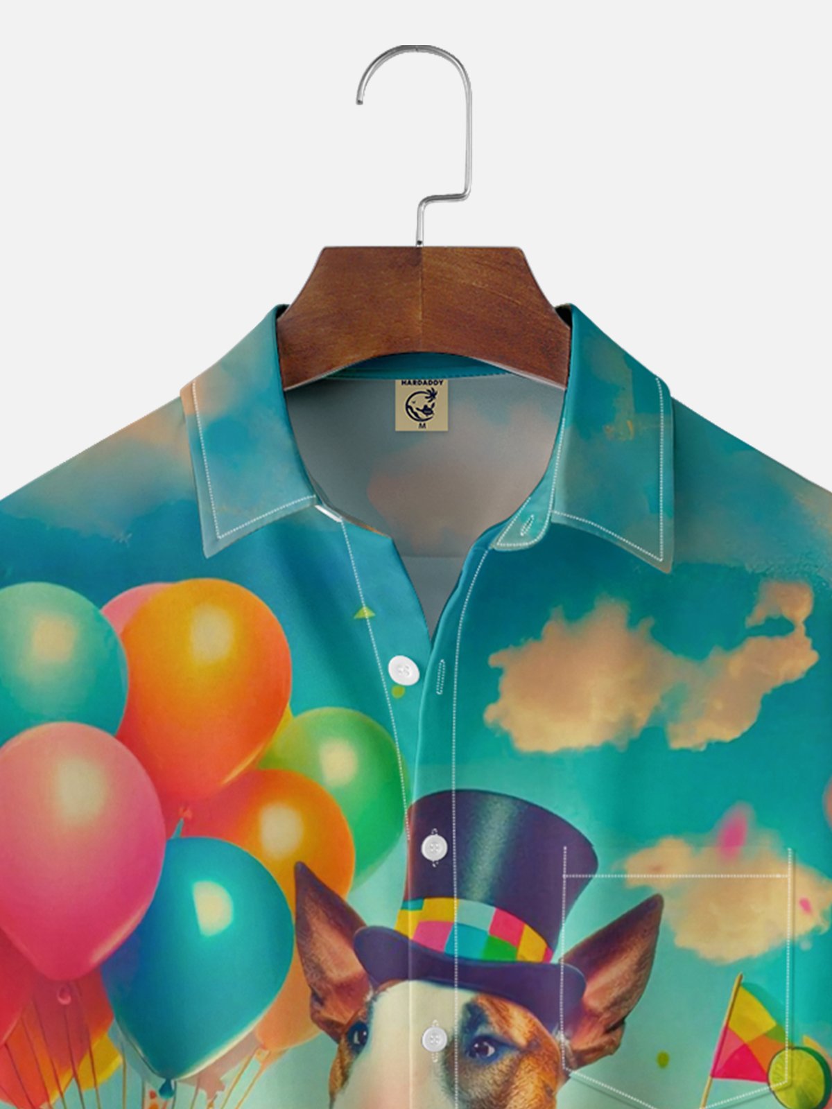 Moisture-wicking Dog Cocktail Balloon Chest Pocket Casual Shirt