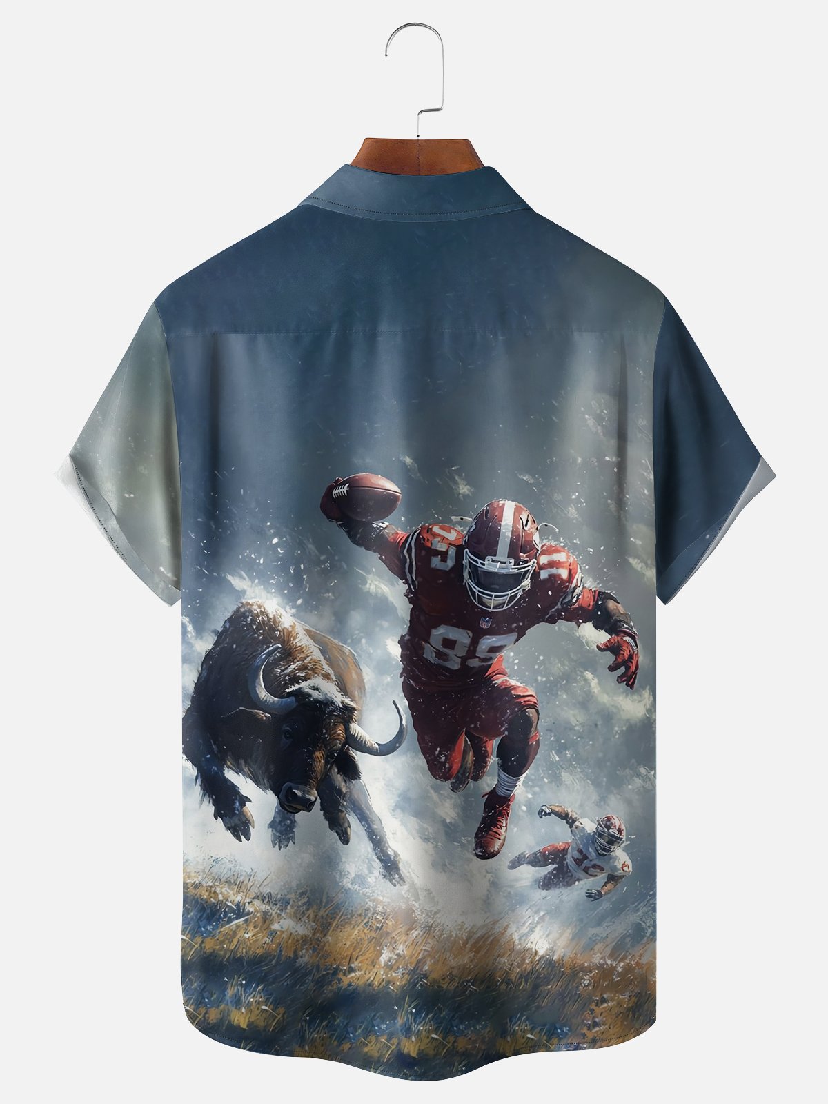 Moisture-wicking Bison American Football Chest Pocket Casual Shirt