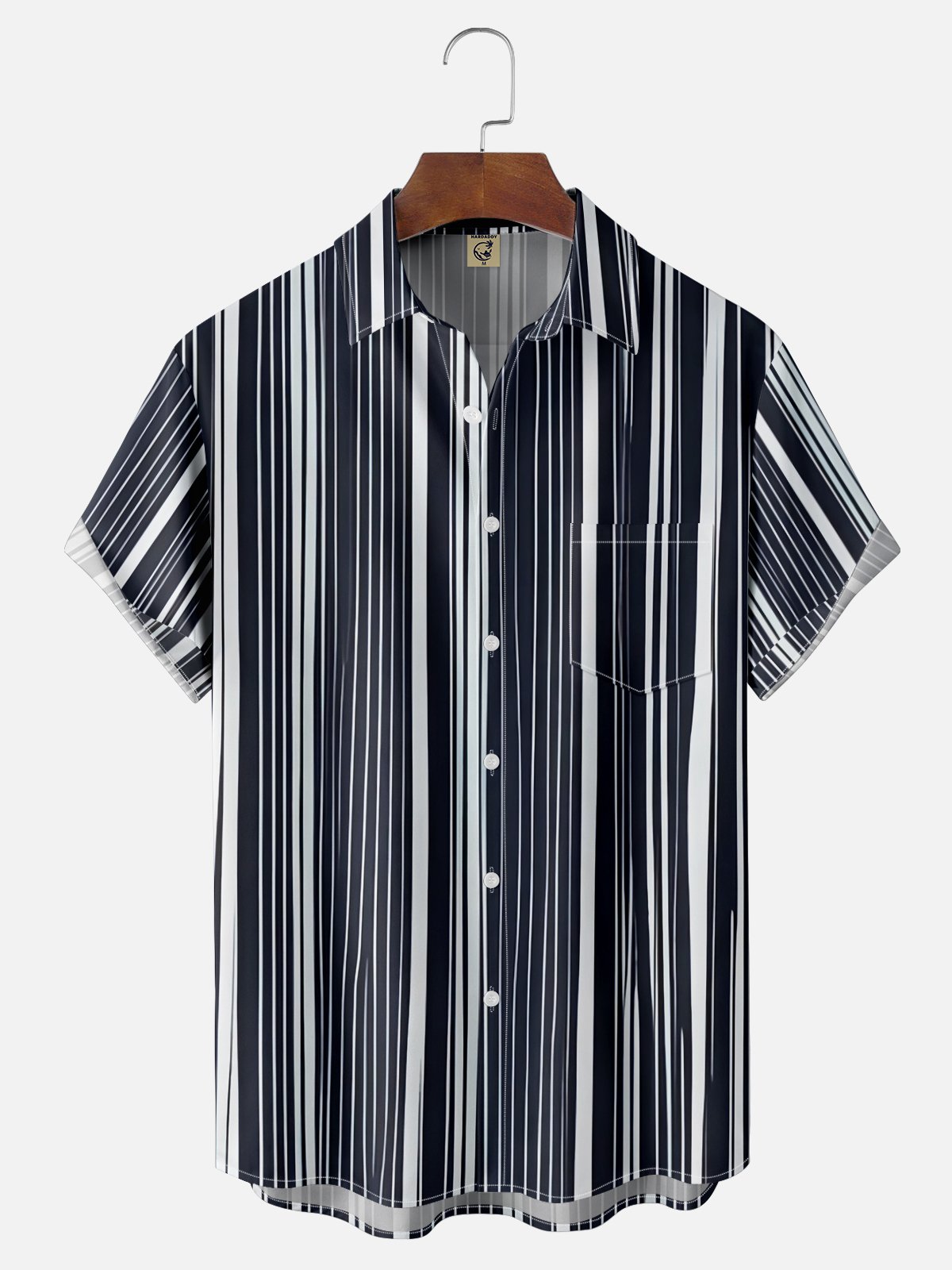 Moisture-wicking Striped Chest Pocket Casual Shirt