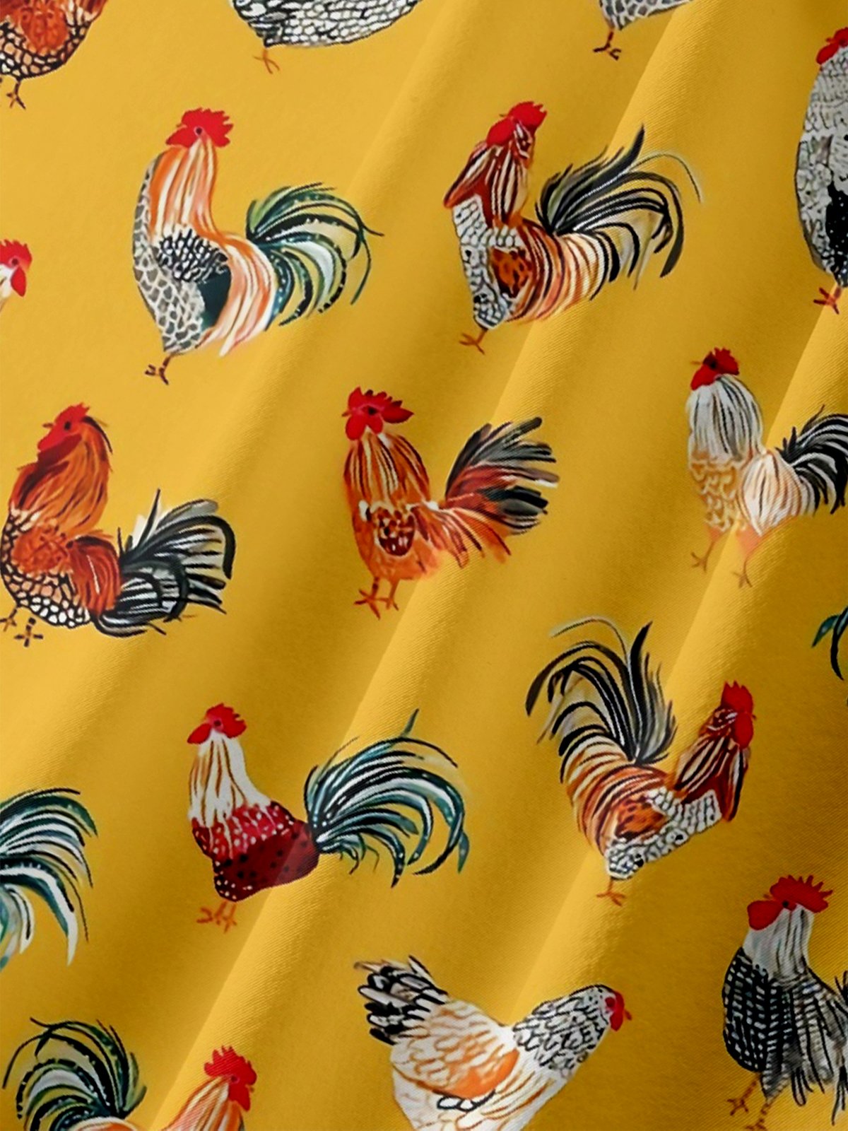 Moisture-wicking Rooster Chicken Chest Pocket Casual Shirt