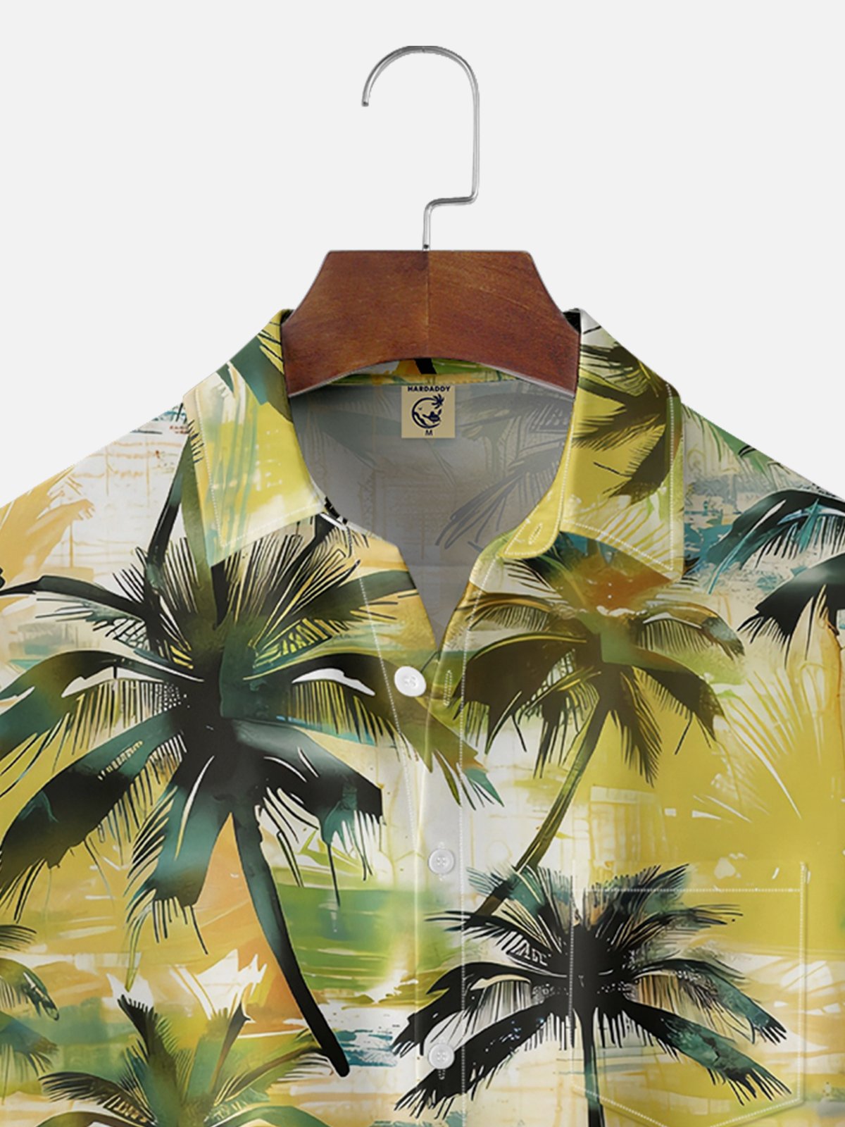 Moisture-wicking Palm Tree Chest Pocket Hawaiian Shirt