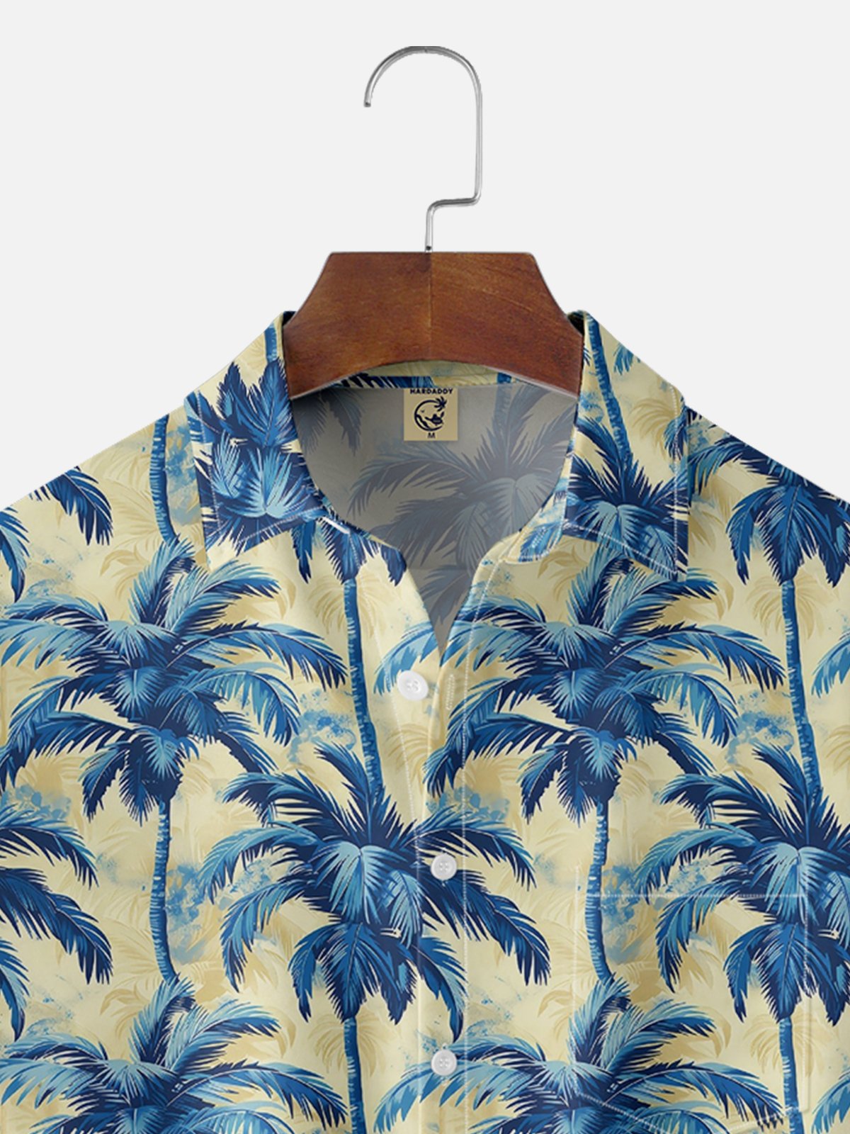 Moisture-wicking Palm Tree Chest Pocket Hawaiian Shirt