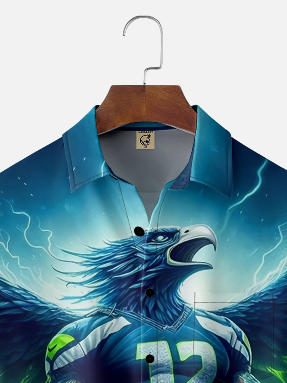 Moisture Wicking Seattle Art Rugby Eagle Chest Pocket Casual Shirt