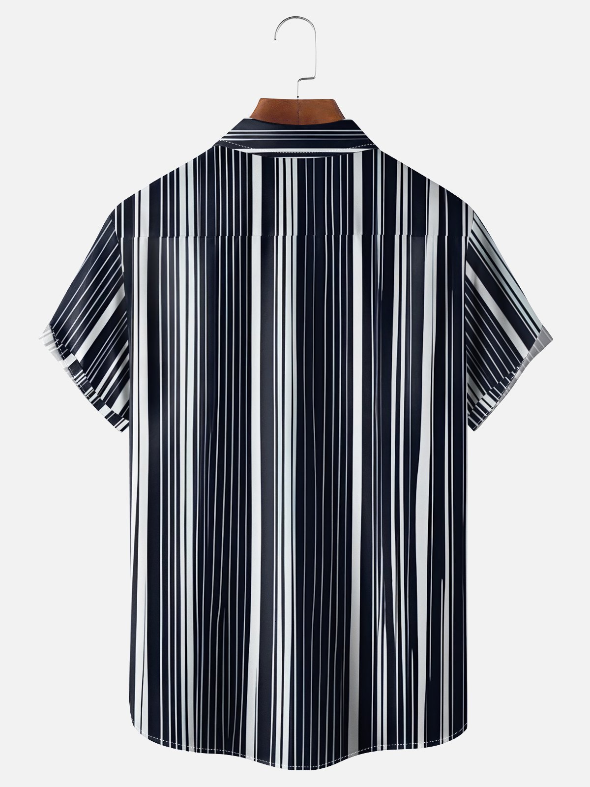 Moisture-wicking Striped Chest Pocket Casual Shirt