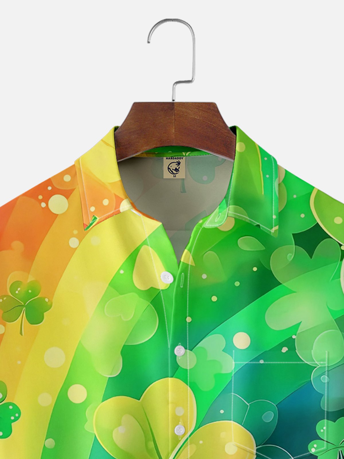 Moisture Wicking St. Patrick Shamrock Chest Pocket Hawaiian Shirt