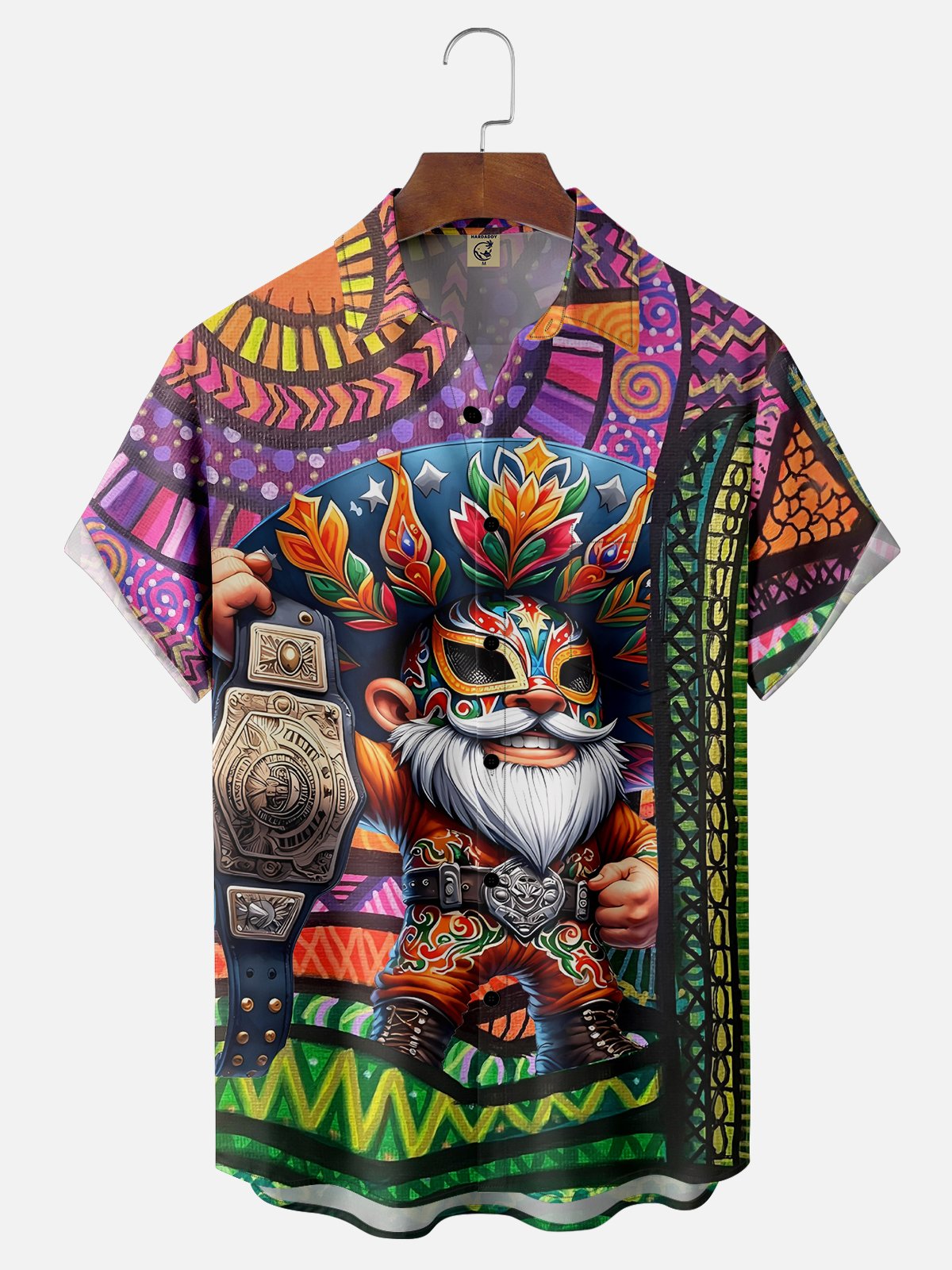 Moisture-wicking Lucha Libre Cactus Chest Pocket Casual Shirt