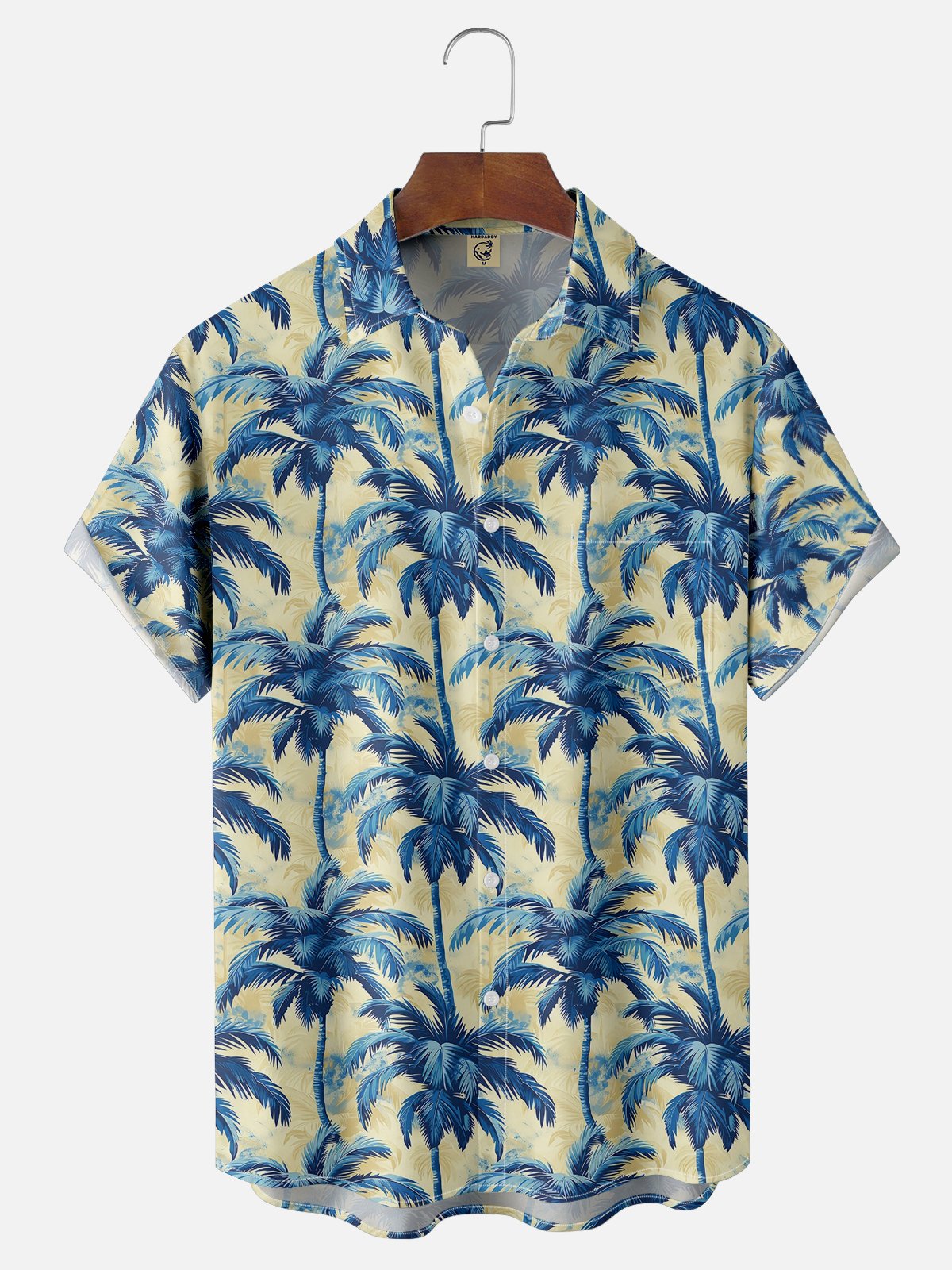 Moisture-wicking Palm Tree Chest Pocket Hawaiian Shirt