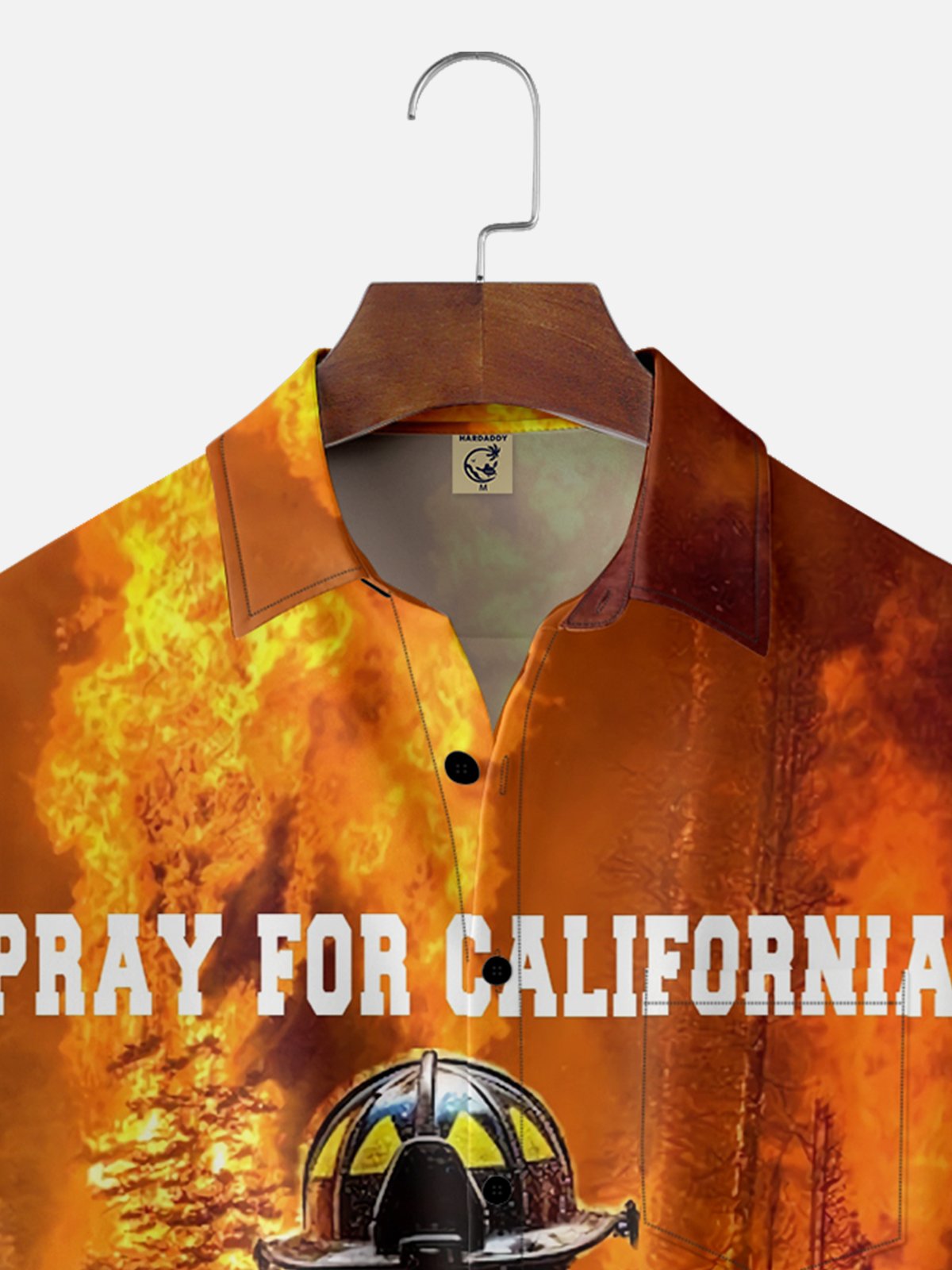 Moisture-wicking California Wildfires "Pray for California" Chest Pocket Casual Shirt