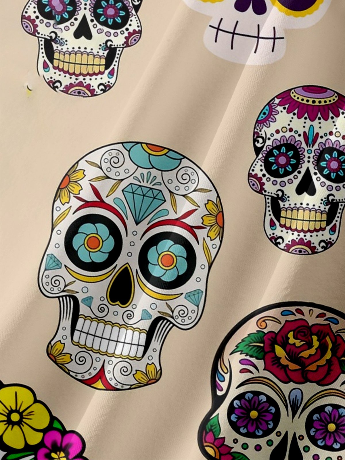 Moisture-wicking Cinco de Mayo Mexican Skull Chest Pocket Casual Shirt