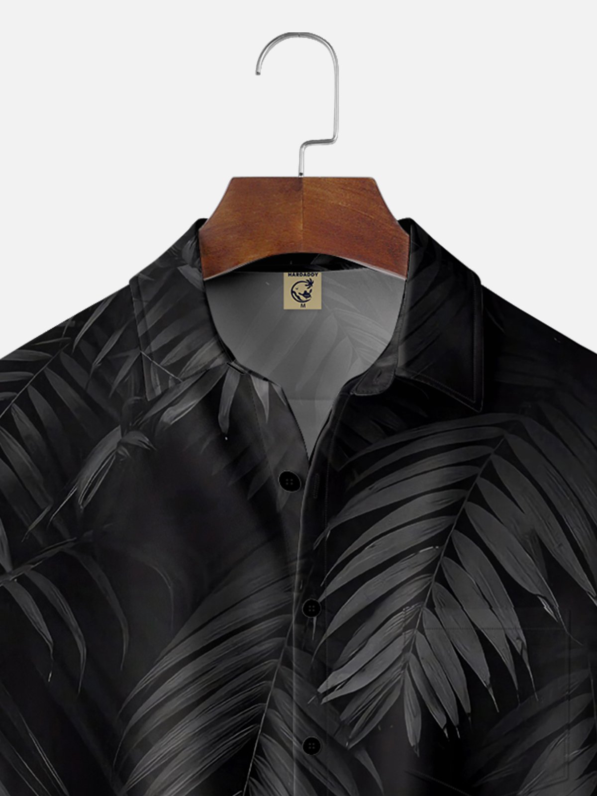 Moisture Wicking Black Botanical Chest Pocket Hawaiian Shirt