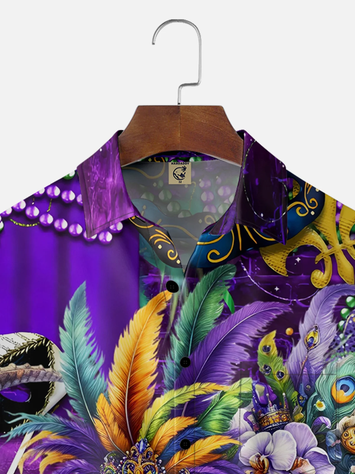 Moisture-wicking Mardi Gras Crocodile Mask Chest Pocket Casual Shirt