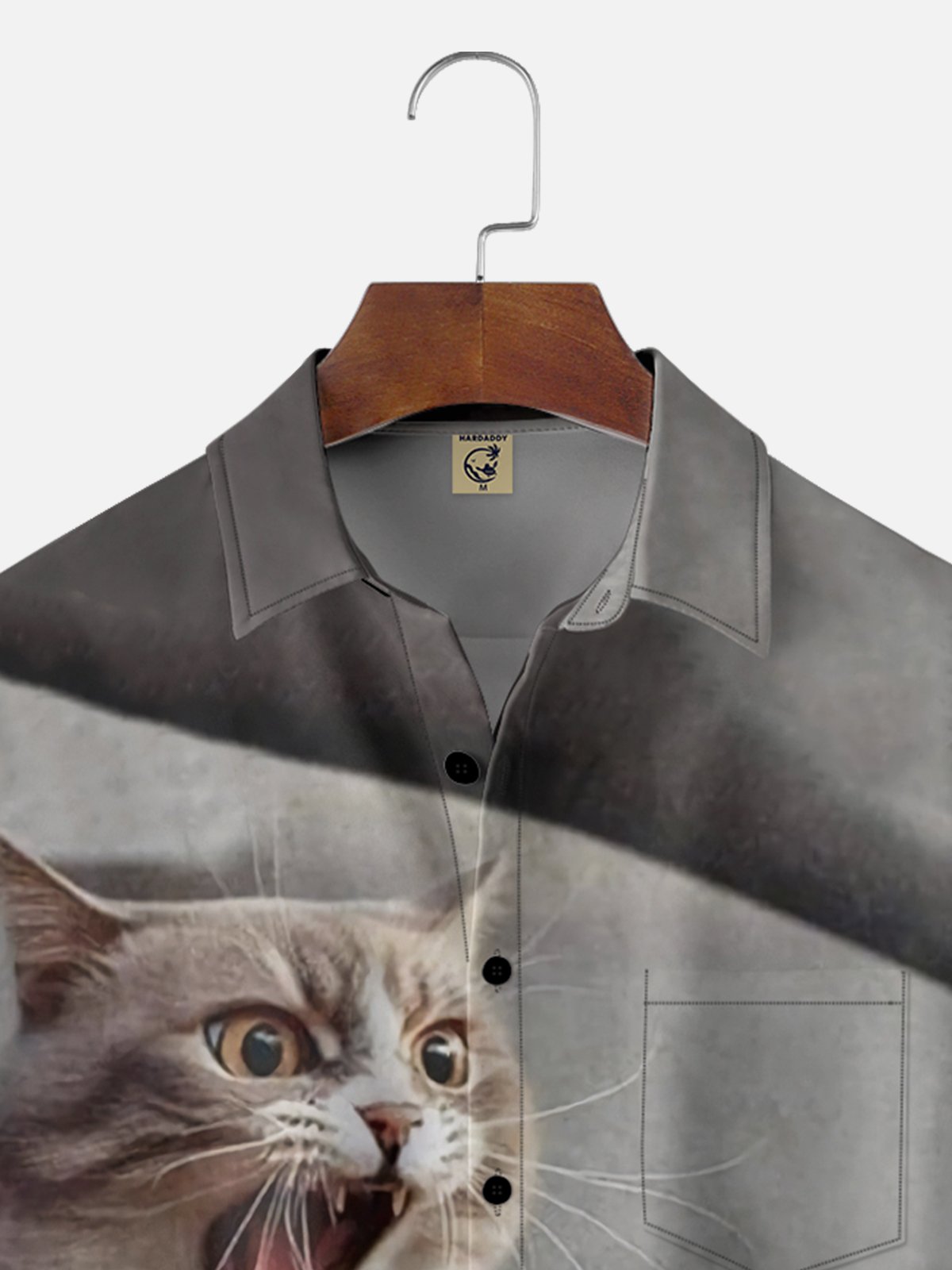 Moisture-wicking Cat Driver Chest Pocket Casual Shirt