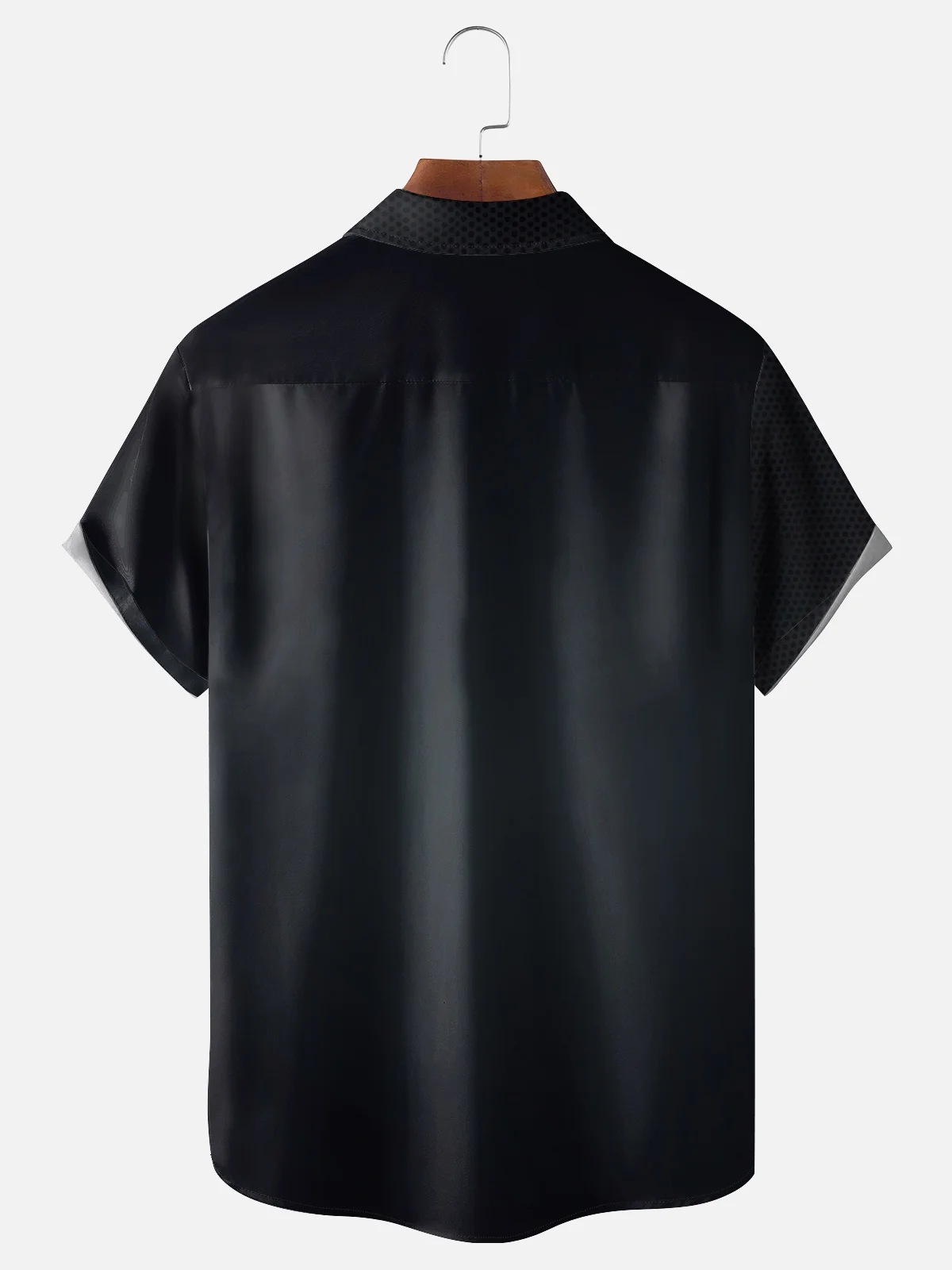 Moisture-wicking Classic Curve Art Black Chest Pocket Bowling Shirt