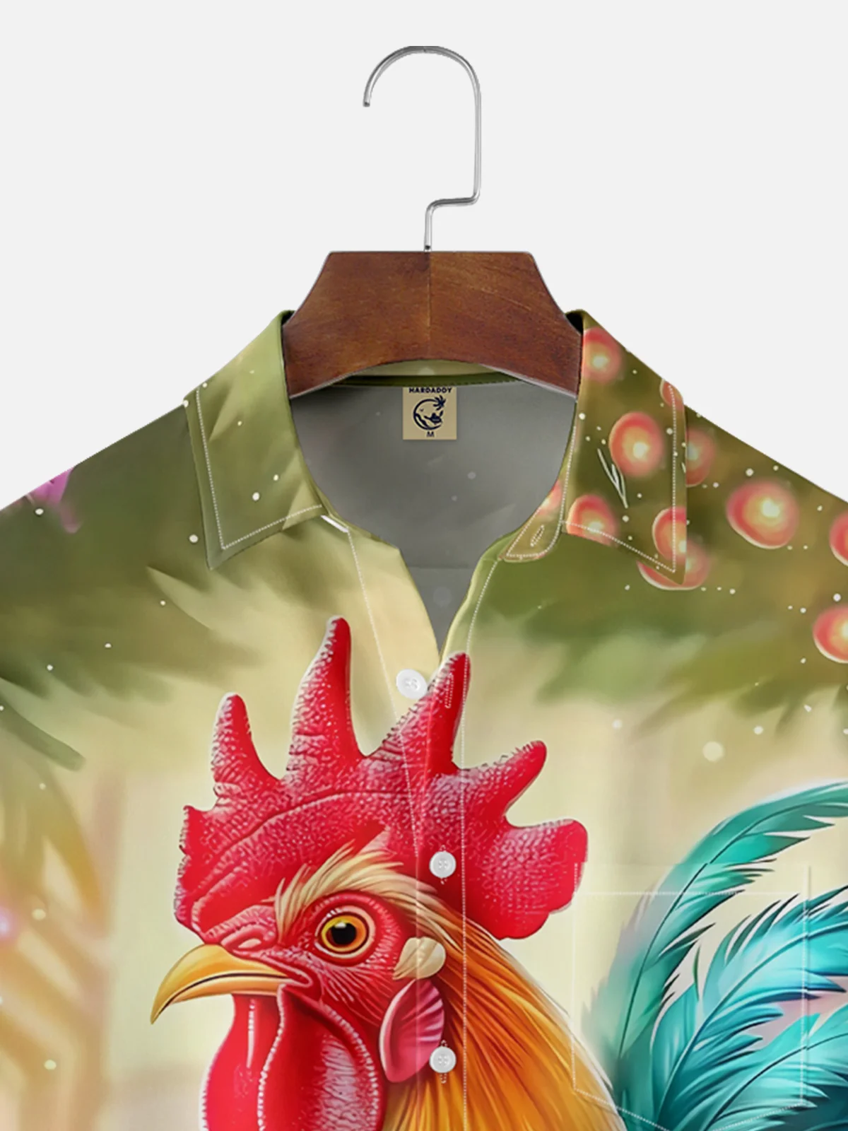 Moisture-wicking Happy Easter Rooster and Eggs Chest Pocket Casual Shirt