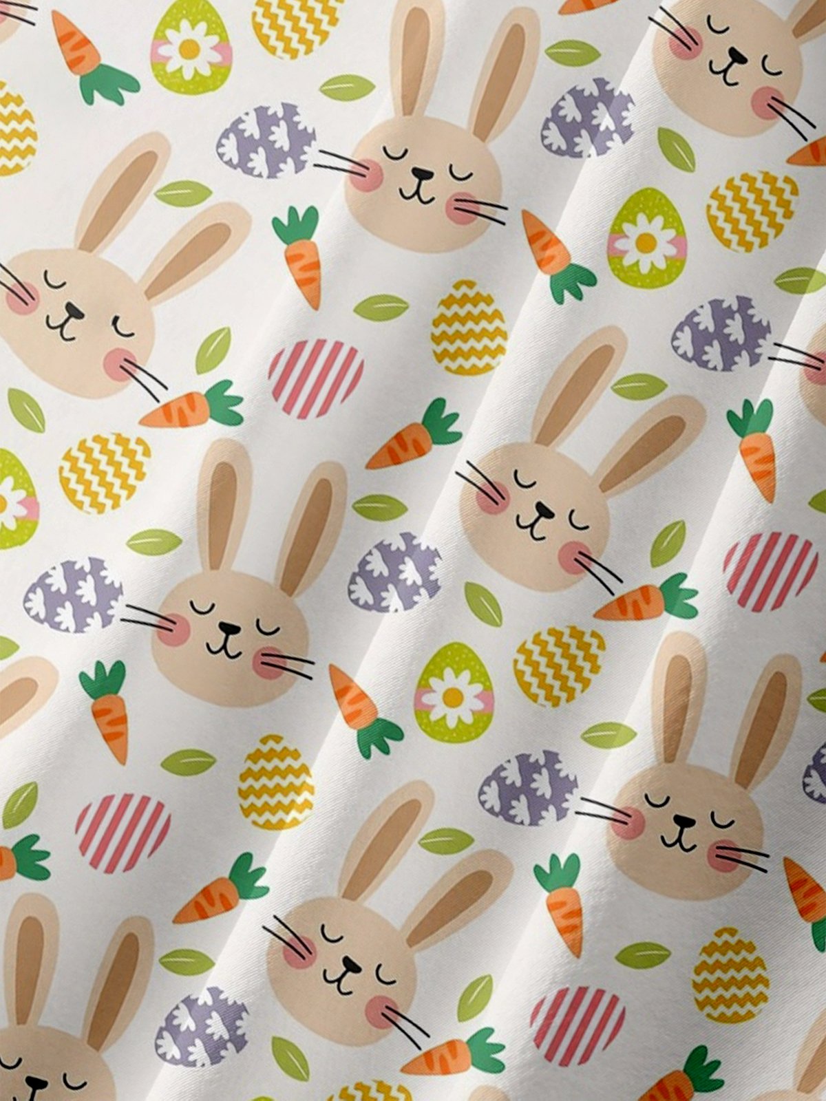 Moisture-wicking Easter Bunny Rabbit Eggs Chest Pocket Casual Shirt