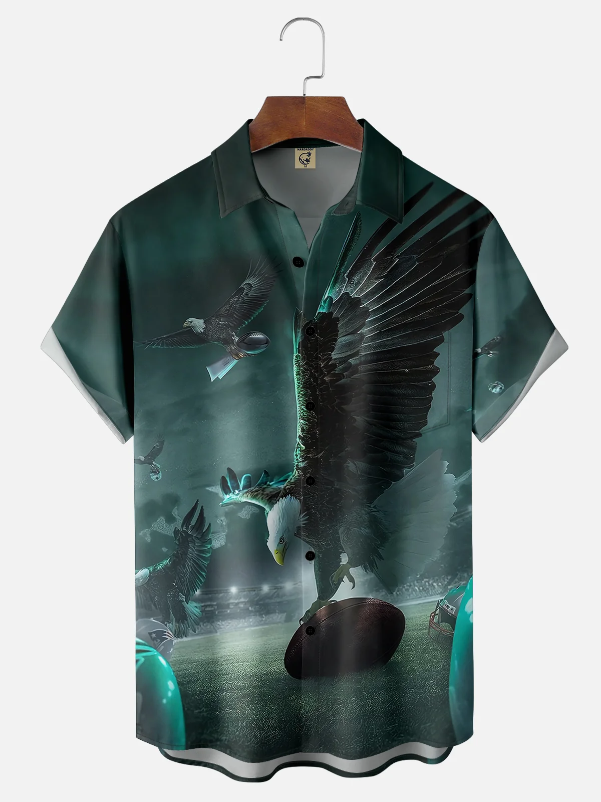 Moisture-wicking Philadelphia Football Art Eagle Chest Pocket Casual Shirt