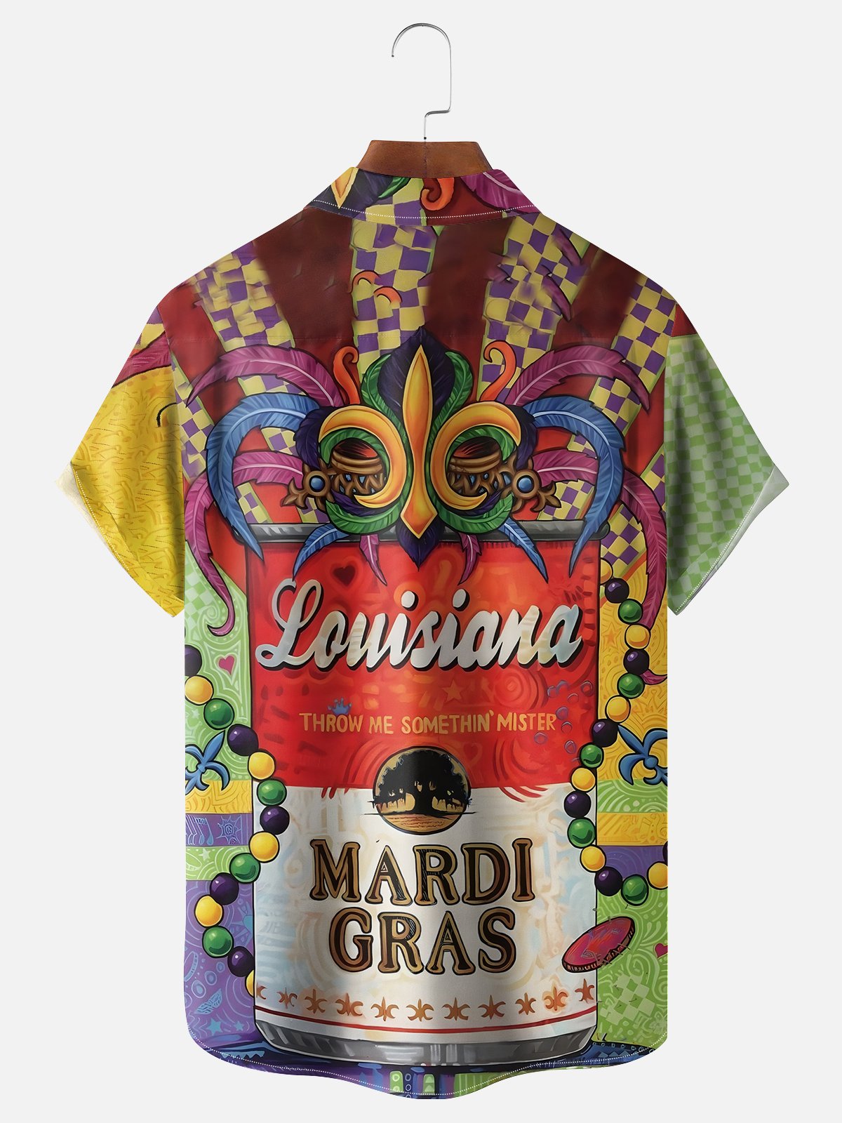 Moisture-wicking Mardi Gras Mask Pop Chest Pocket Casual Shirt