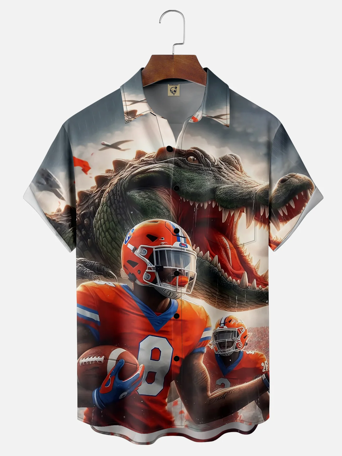 Moisture-wicking Florida Football Art Gator Chest Pocket Casual Shirt