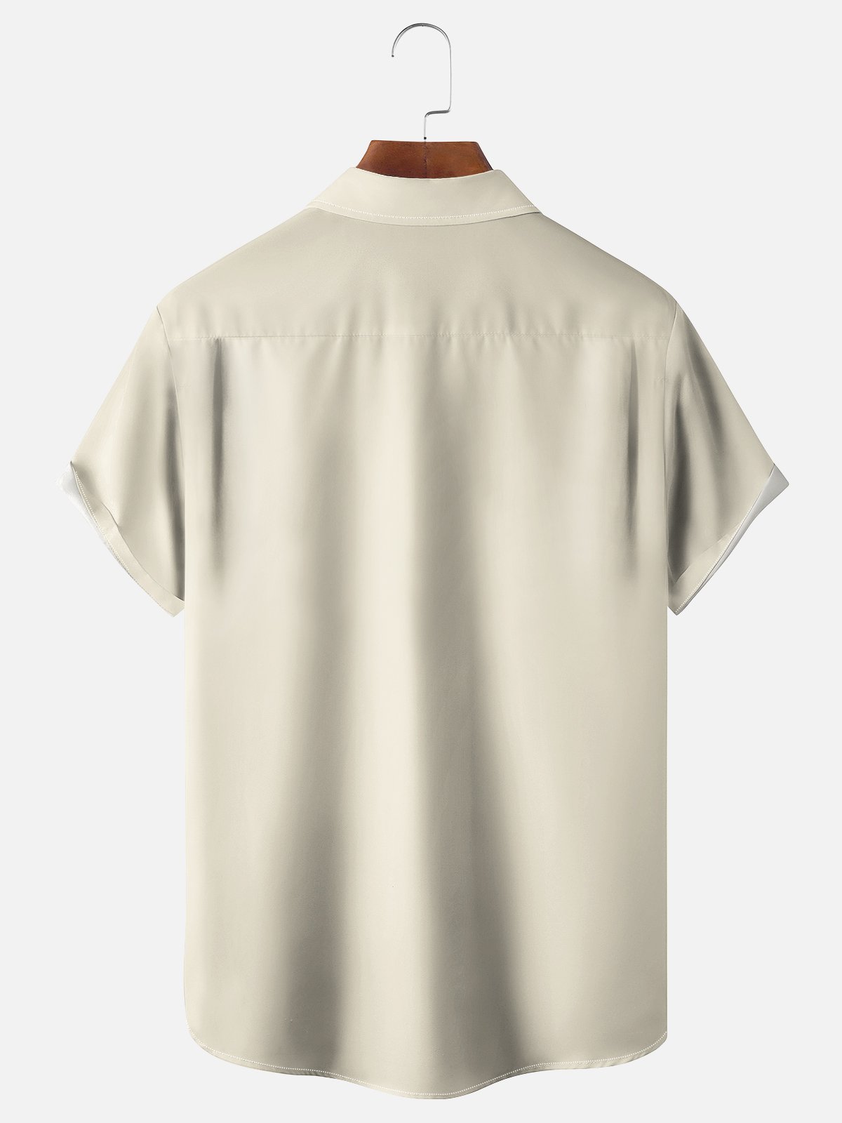 Moisture-wicking Geomatric Chest Pocket Bowling Shirt