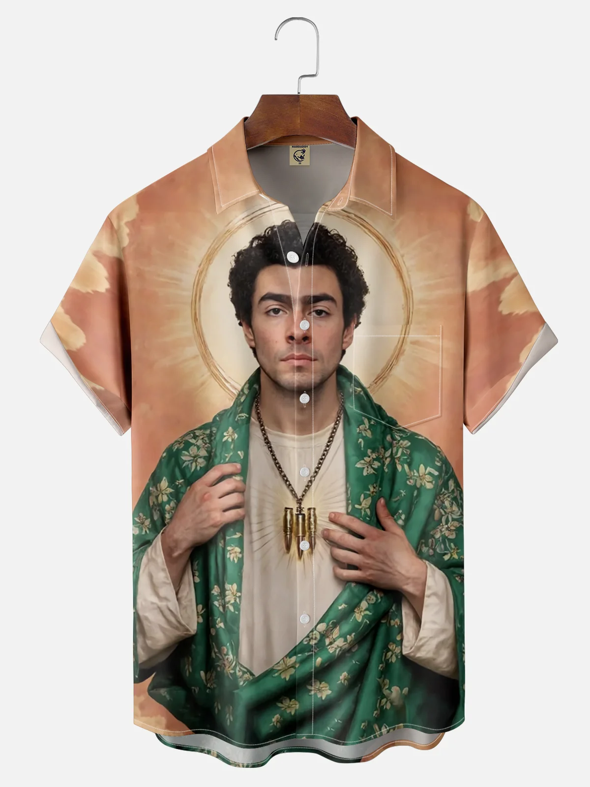 Moisture-wicking Luigi Art God Portrait Art Painting Mangione Chest Pocket Casual Shirt