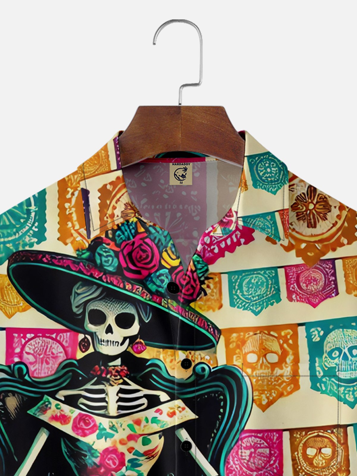 Moisture-wicking Mexican Skeleton Chest Pocket Casual Shirt