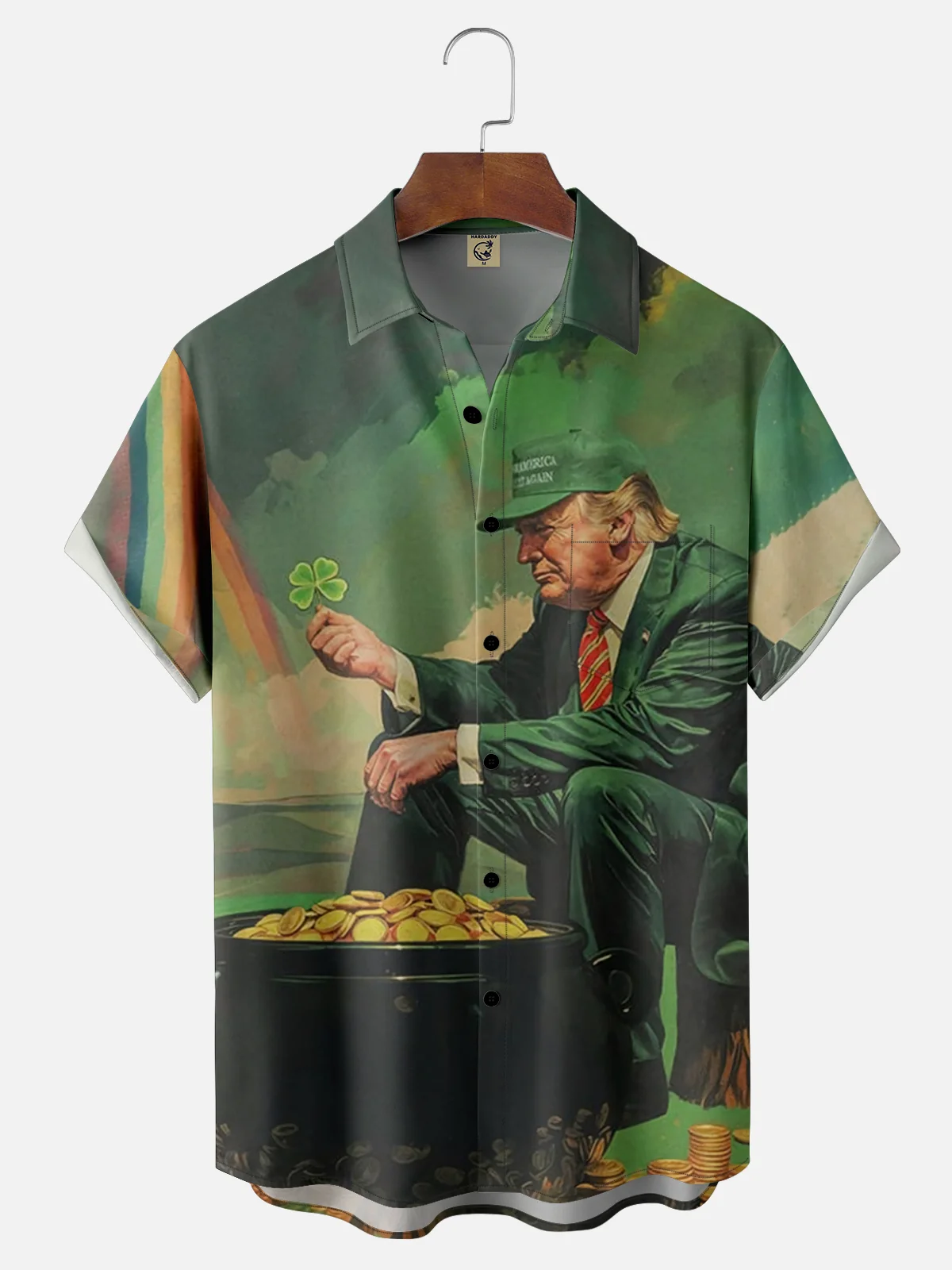 Moisture-wicking Trump Makes St. Patrick's Day Great Again Chest Pocket Casual Shirt