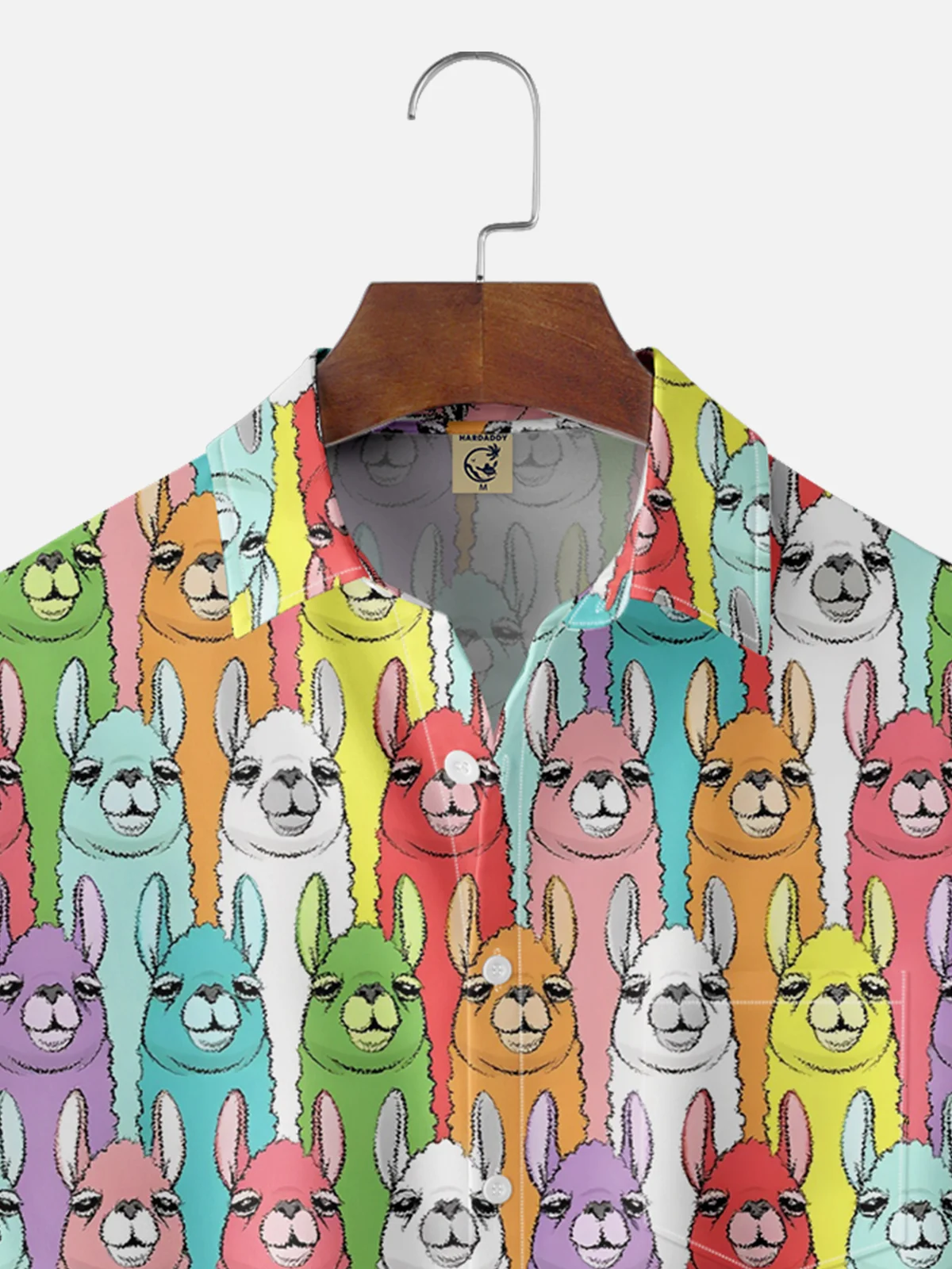 Moisture-wicking Alpaca cartoon Chest Pocket Casual Shirt