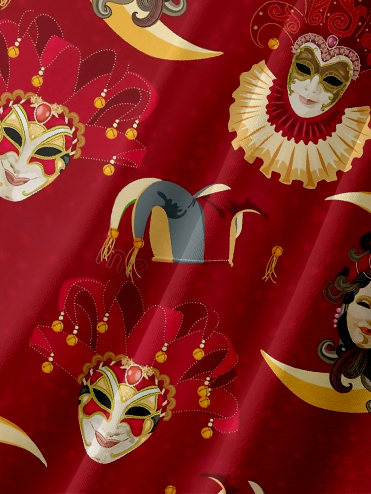 Moisture-wicking Mardi Gras Mask Moon Chest Pocket Casual Shirt
